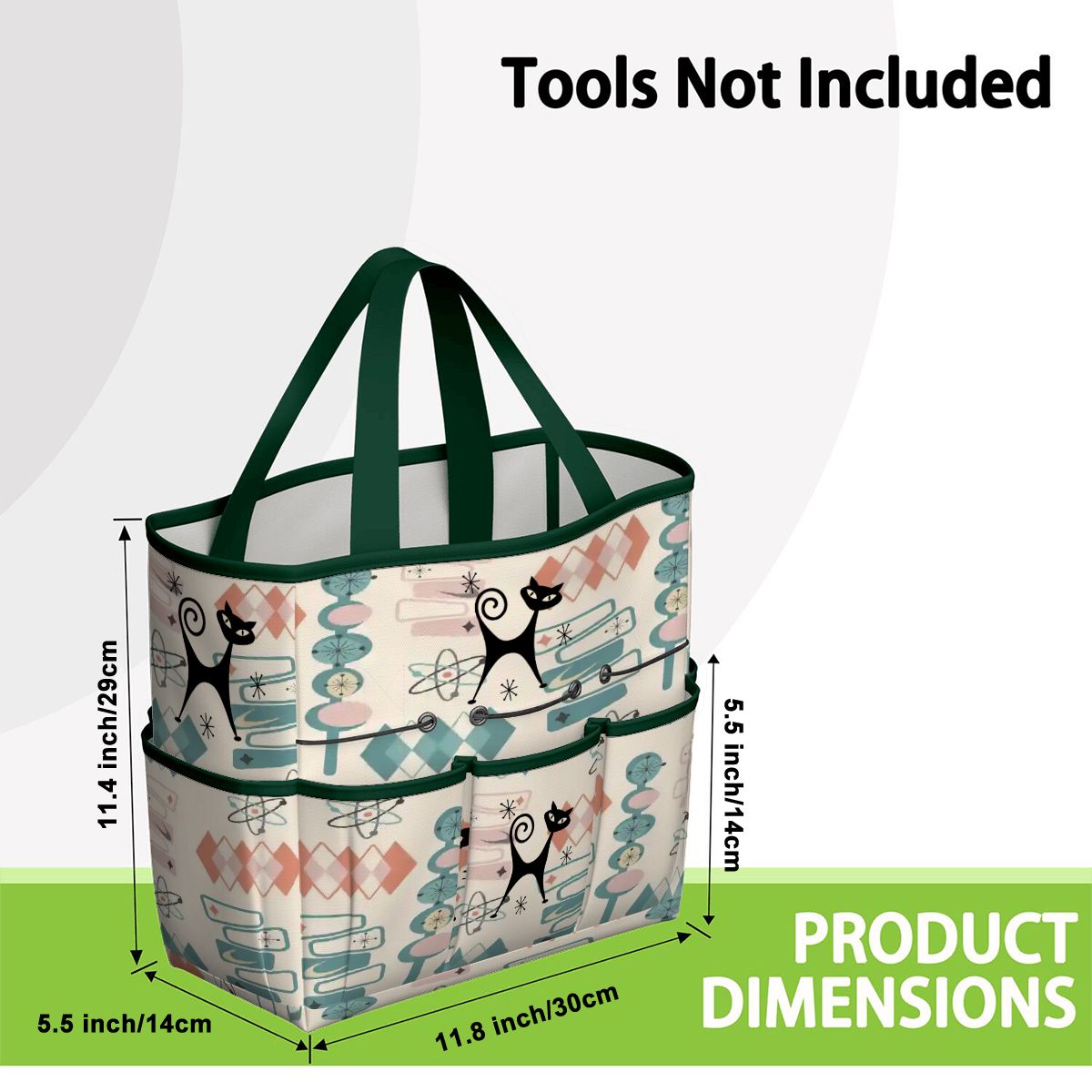 Kate McEnroe New York Atomic Cat Mid Century Modern Kitschy Retro Garden Tool BagGarden Tool BagN4ju7bHqMm