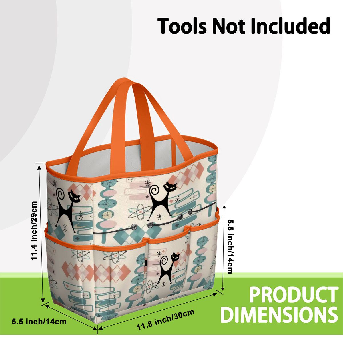 Kate McEnroe New York Atomic Cat Mid Century Modern Kitschy Retro Garden Tool BagGarden Tool BagN4ju7bHqMm