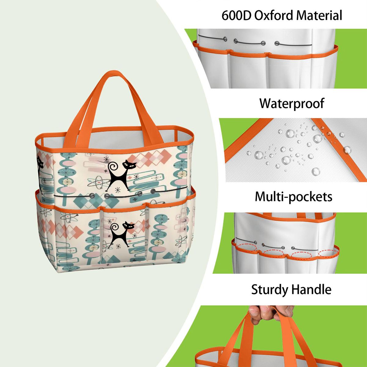 Kate McEnroe New York Atomic Cat Mid Century Modern Kitschy Retro Garden Tool BagGarden Tool BagN4ju7bHqMm