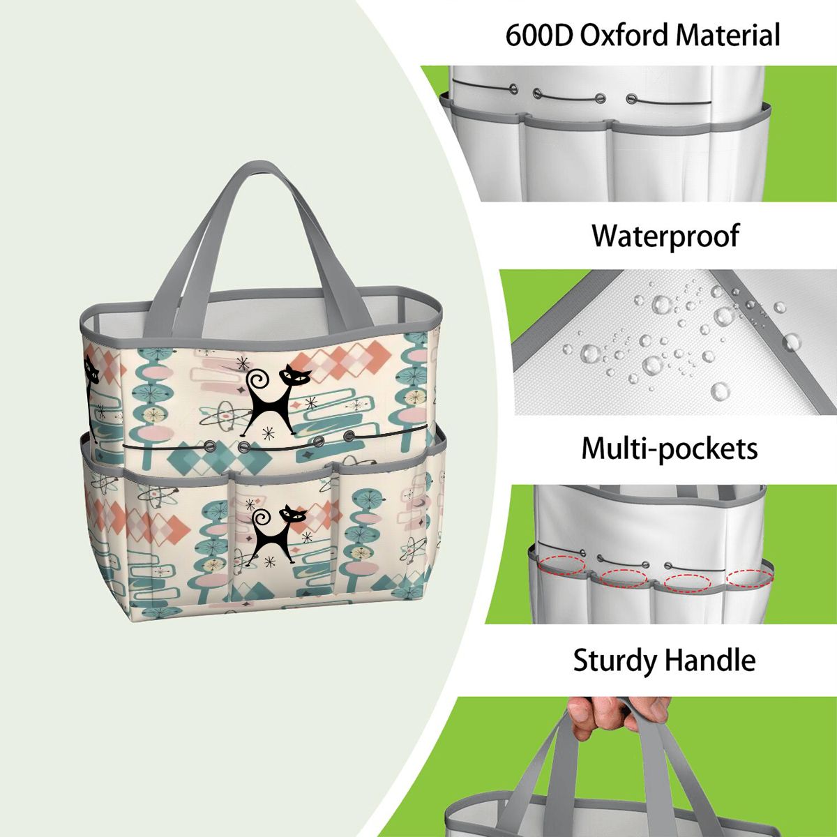 Kate McEnroe New York Atomic Cat Mid Century Modern Kitschy Retro Garden Tool BagGarden Tool BagN4ju7bHqMm