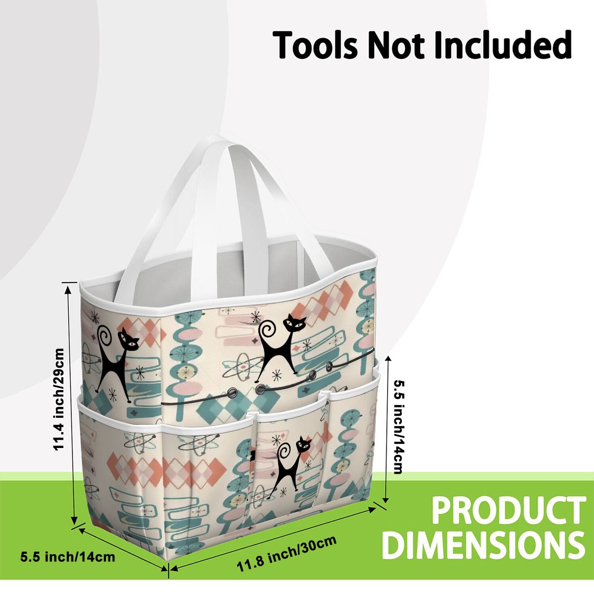 Kate McEnroe New York Atomic Cat Mid Century Modern Kitschy Retro Garden Tool BagGarden Tool BagN4ju7bHqMm