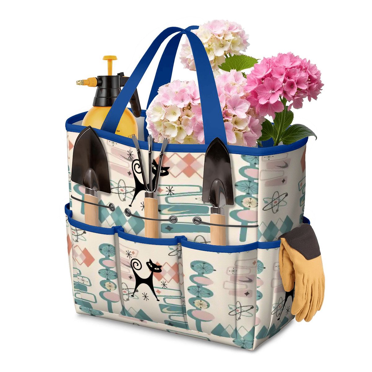 Kate McEnroe New York Atomic Cat Mid Century Modern Kitschy Retro Garden Tool BagGarden Tool BagN7MZPHSmNG
