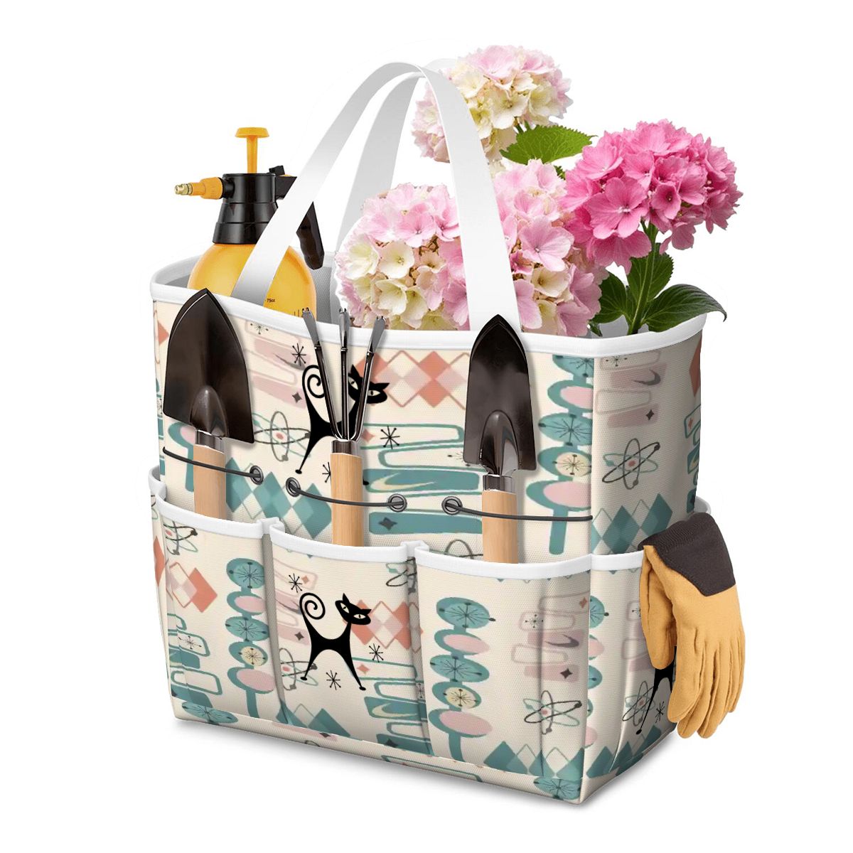 Kate McEnroe New York Atomic Cat Mid Century Modern Kitschy Retro Garden Tool BagGarden Tool BagVNHz5j1aXR