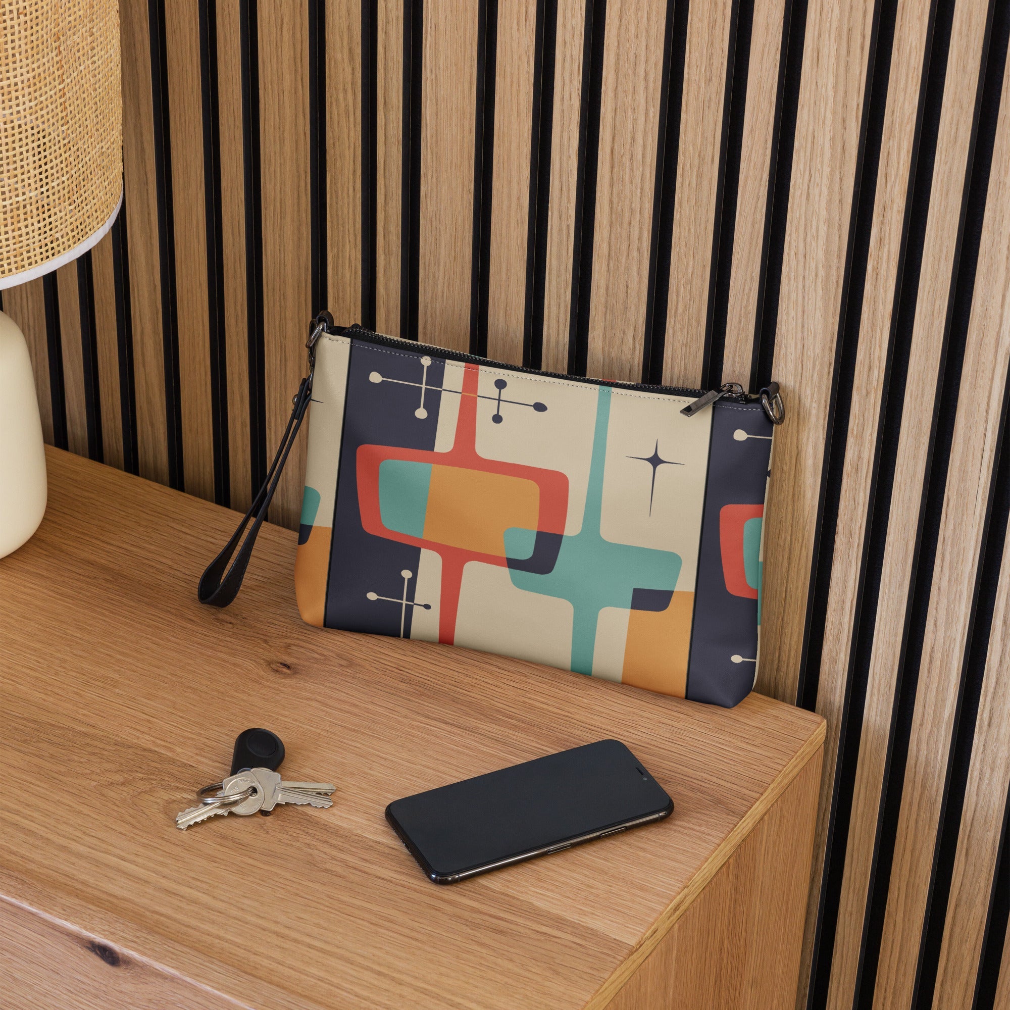 Kate McEnroe New York Atomic Cat Mid Century Modern Kitschy Retro MCM Crossbody BagCrossbody Bags1343976_16704
