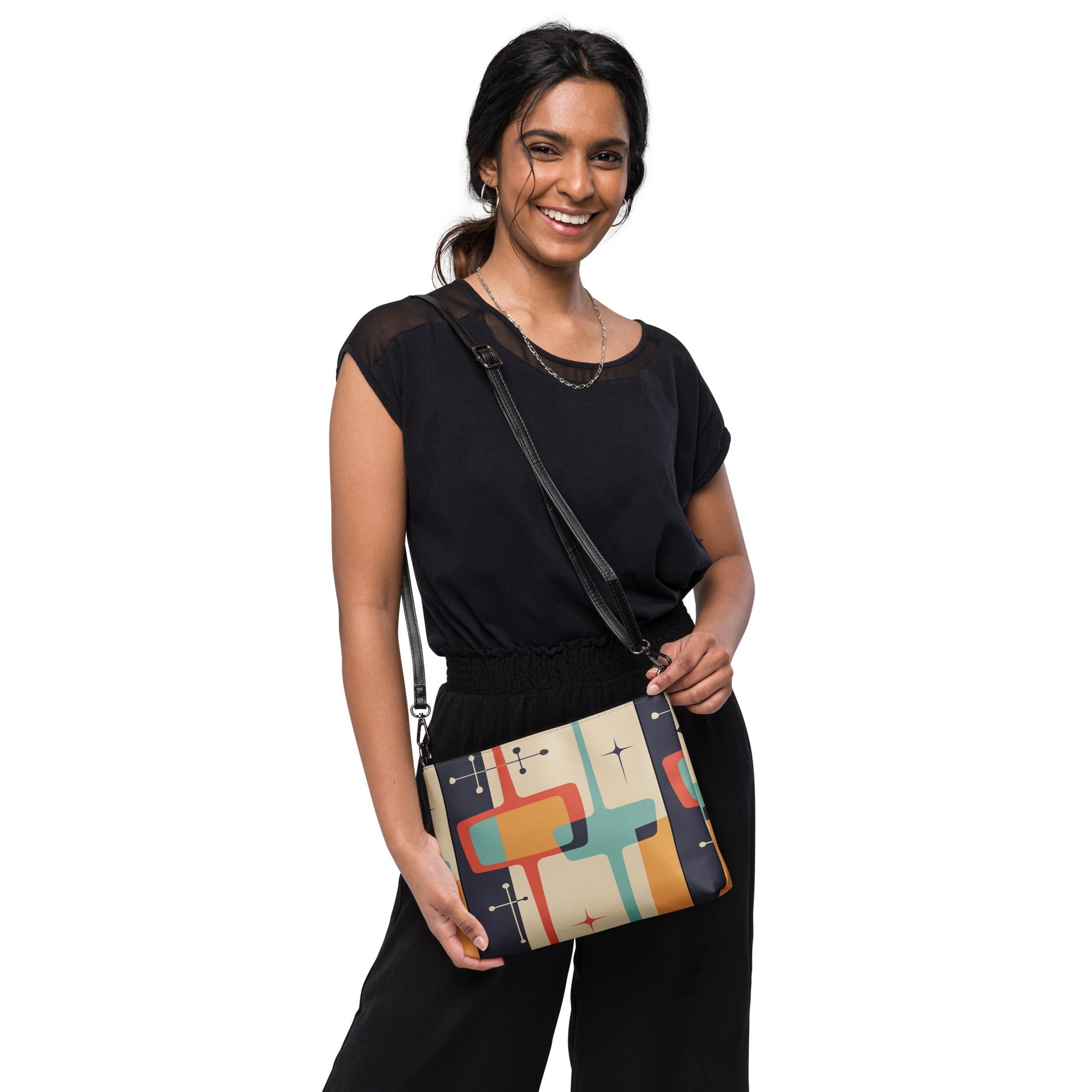 Kate McEnroe New York Atomic Cat Mid Century Modern Kitschy Retro MCM Crossbody BagCrossbody Bags1343976_16704
