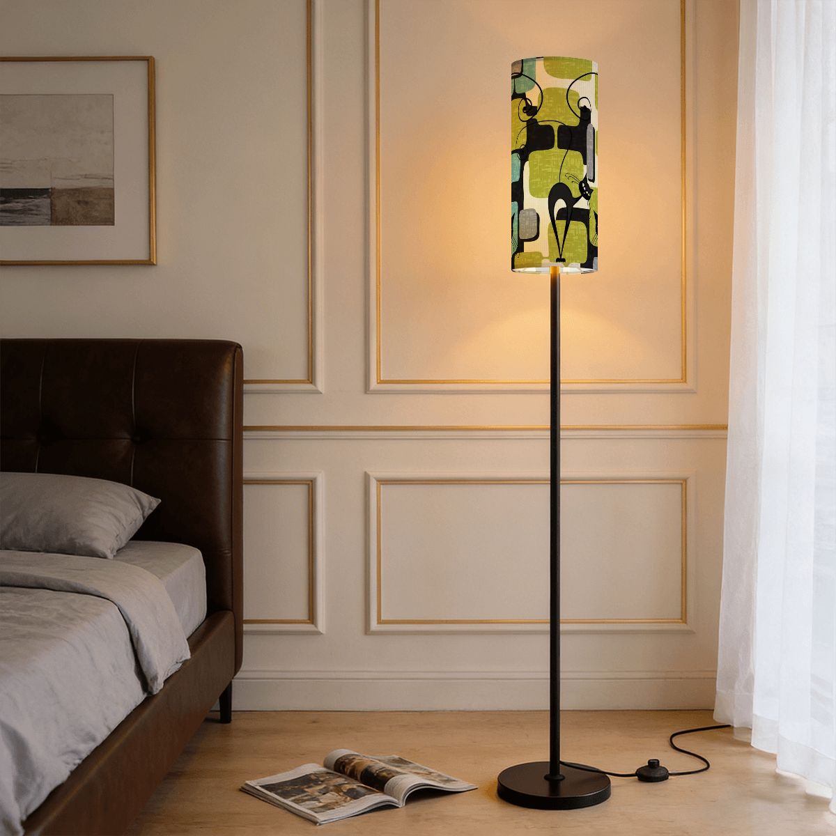 Kate McEnroe New York Atomic Cat Mid Century Modern Kitschy Retro Slim Floor LampSlim Floor LampsSGWpd6Zkex