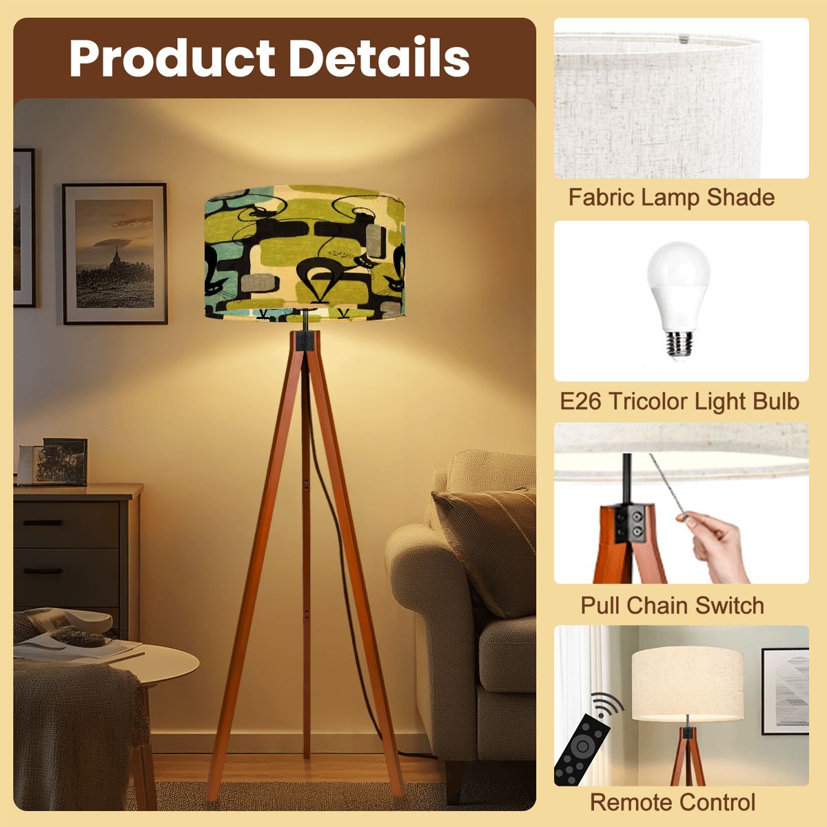 Kate McEnroe New York Atomic Cat Mid Century Modern Kitschy Retro Tripod Floor LampTripod Floor LampsBmNotV1eDk