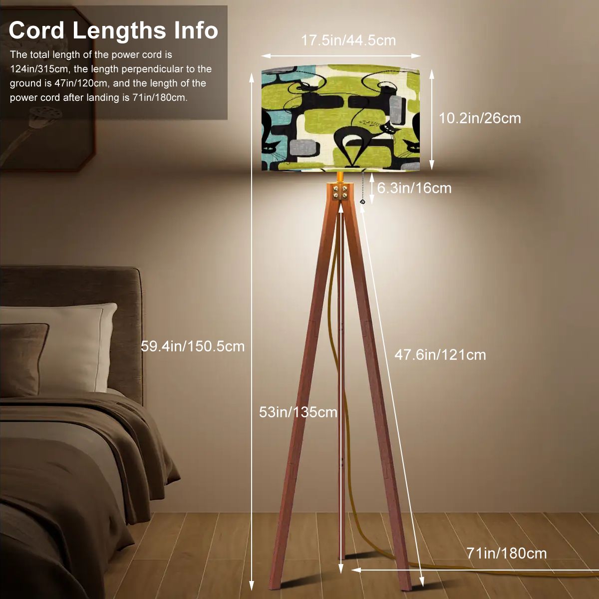 Kate McEnroe New York Atomic Cat Mid Century Modern Kitschy Retro Tripod Floor LampTripod Floor LampsBmNotV1eDk