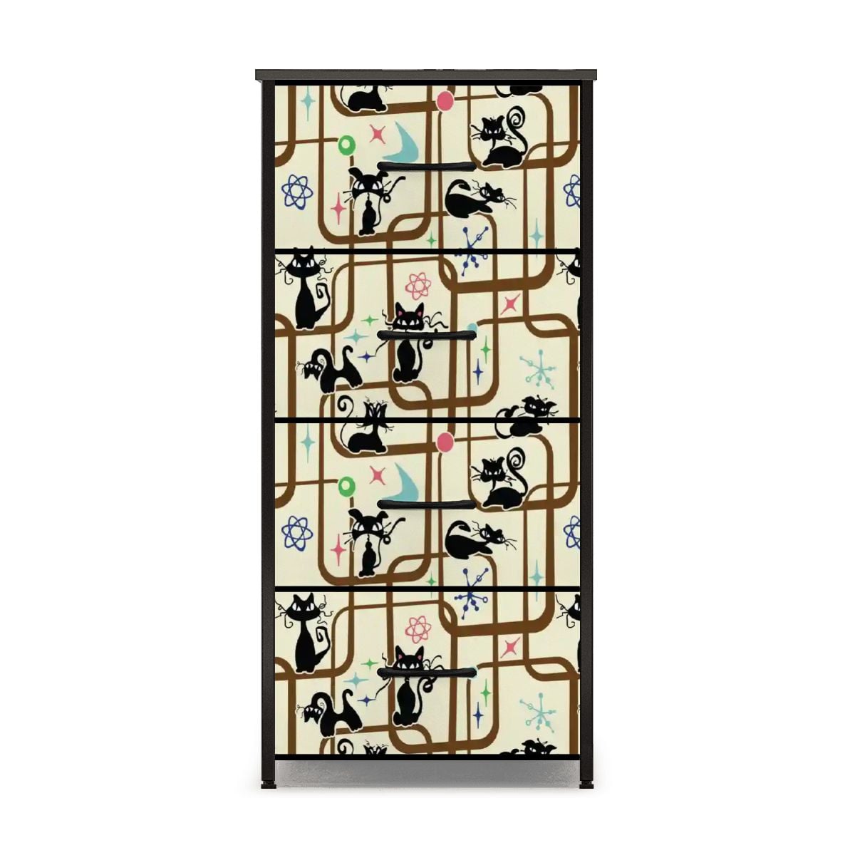 Kate McEnroe New York Atomic Cat Mid Century Modern Retro 4 Drawer DresserDressersg6yv5emYGg