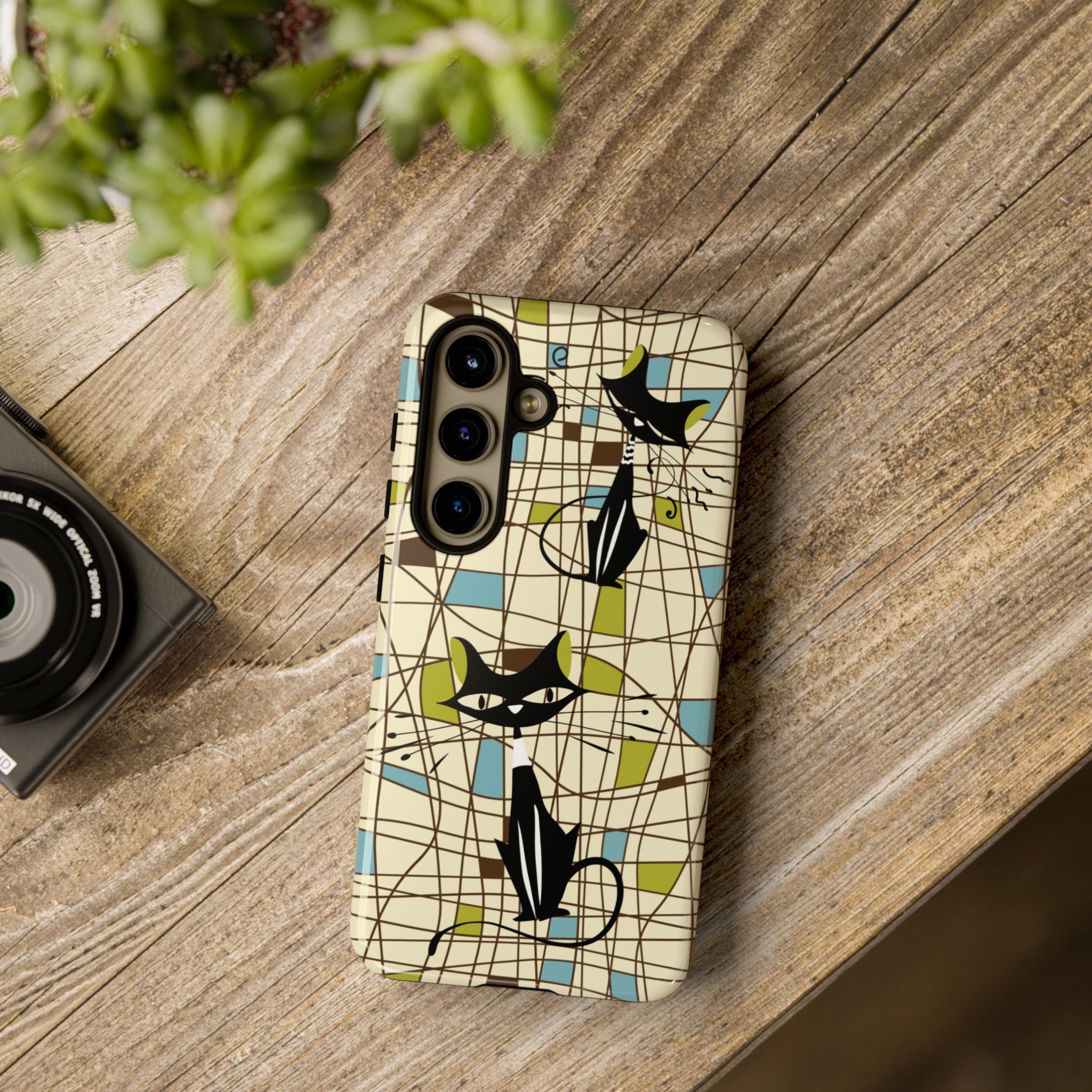 Kate McEnroe New York Atomic Cat Mid Century Modern Retro Chic Samsung Galaxy Phone CasesPhone Cases64571438053108649453
