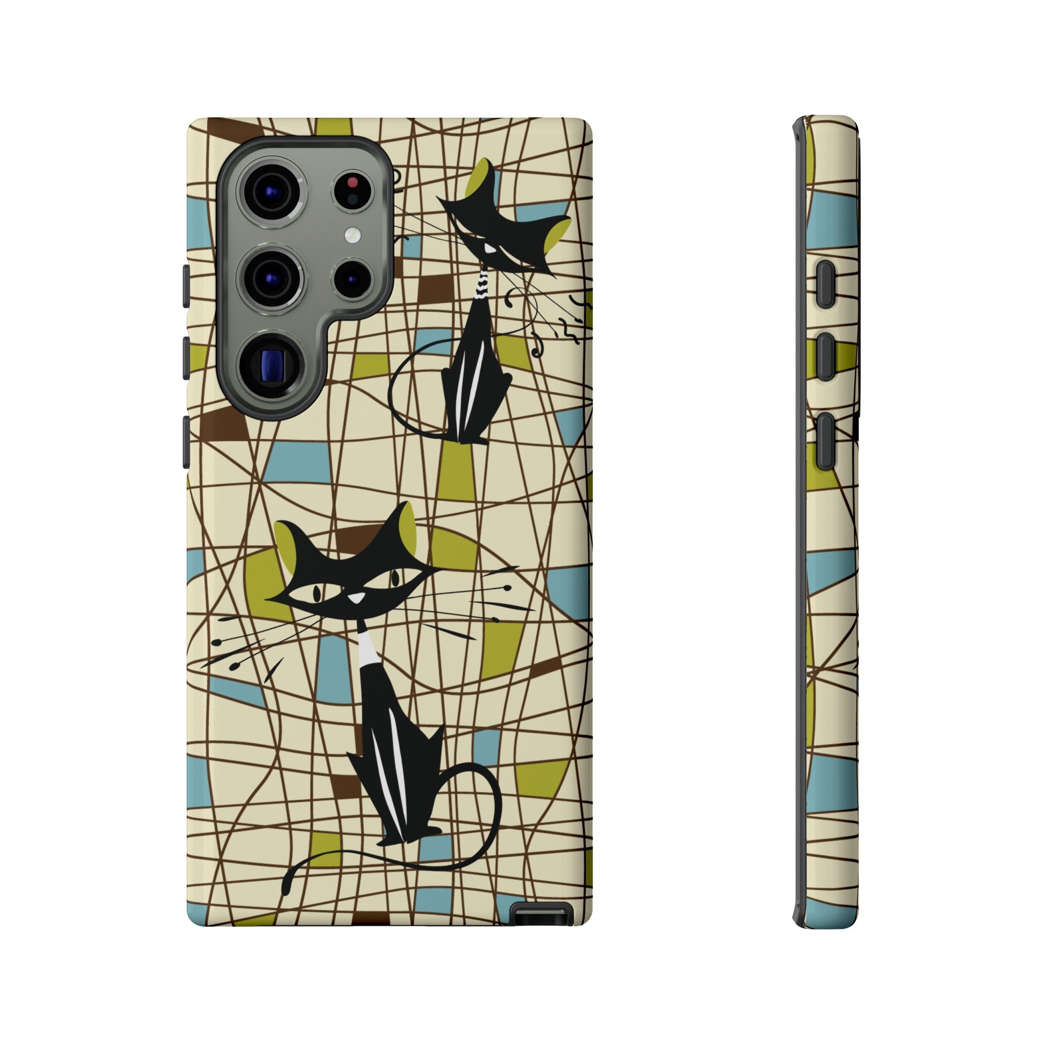 Kate McEnroe New York Atomic Cat Mid Century Modern Retro Chic Samsung Galaxy Phone CasesPhone Cases93061444688679070679
