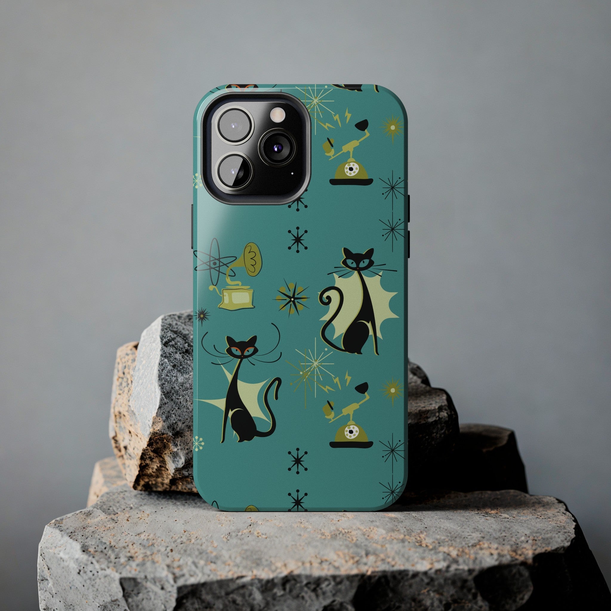 Kate McEnroe New York Atomic Cat Mid Century Modern Retro Vintage Gramophone iPhone CasePhone Cases31072916990970585672