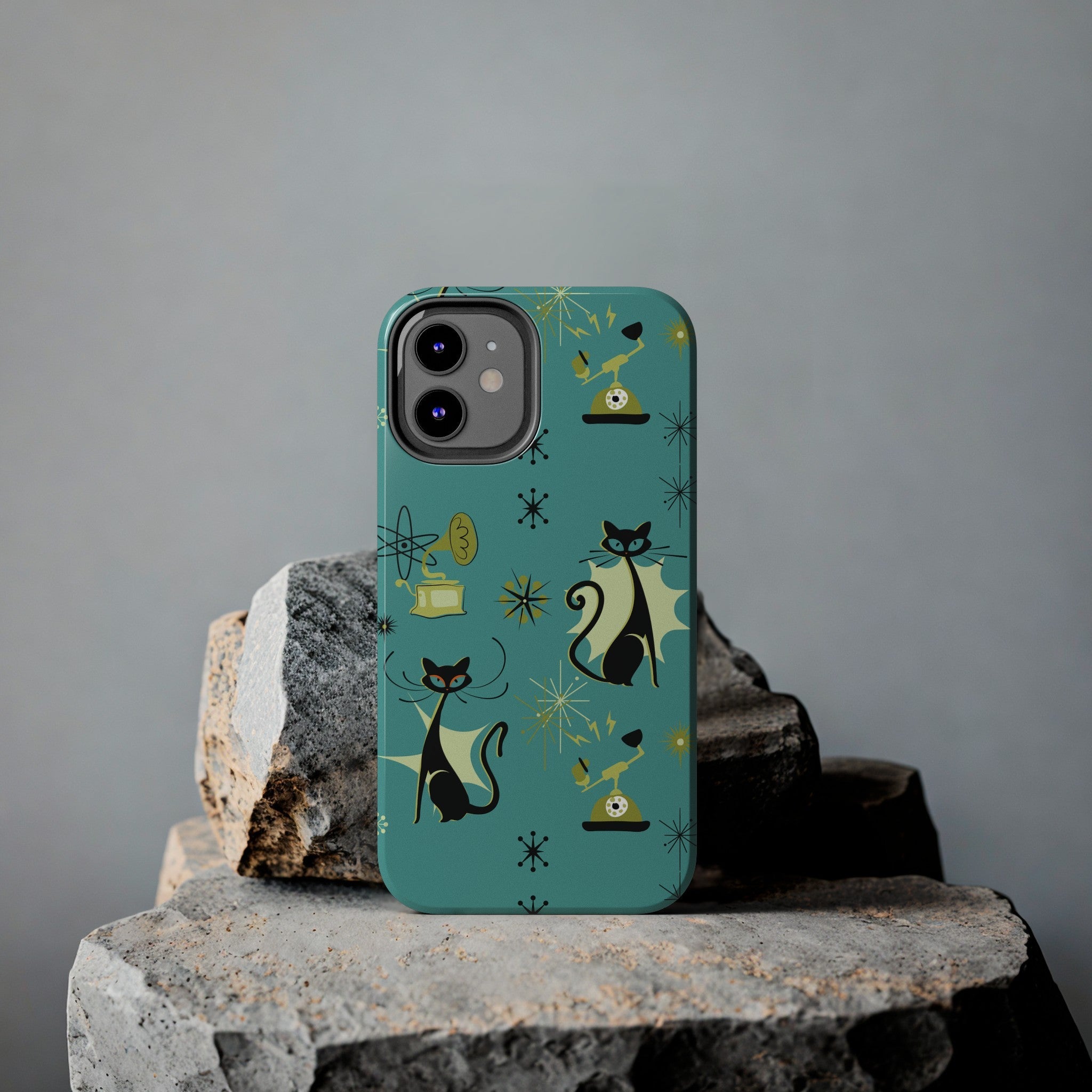 Kate McEnroe New York Atomic Cat Mid Century Modern Retro Vintage Gramophone iPhone CasePhone Cases52244281514794181547