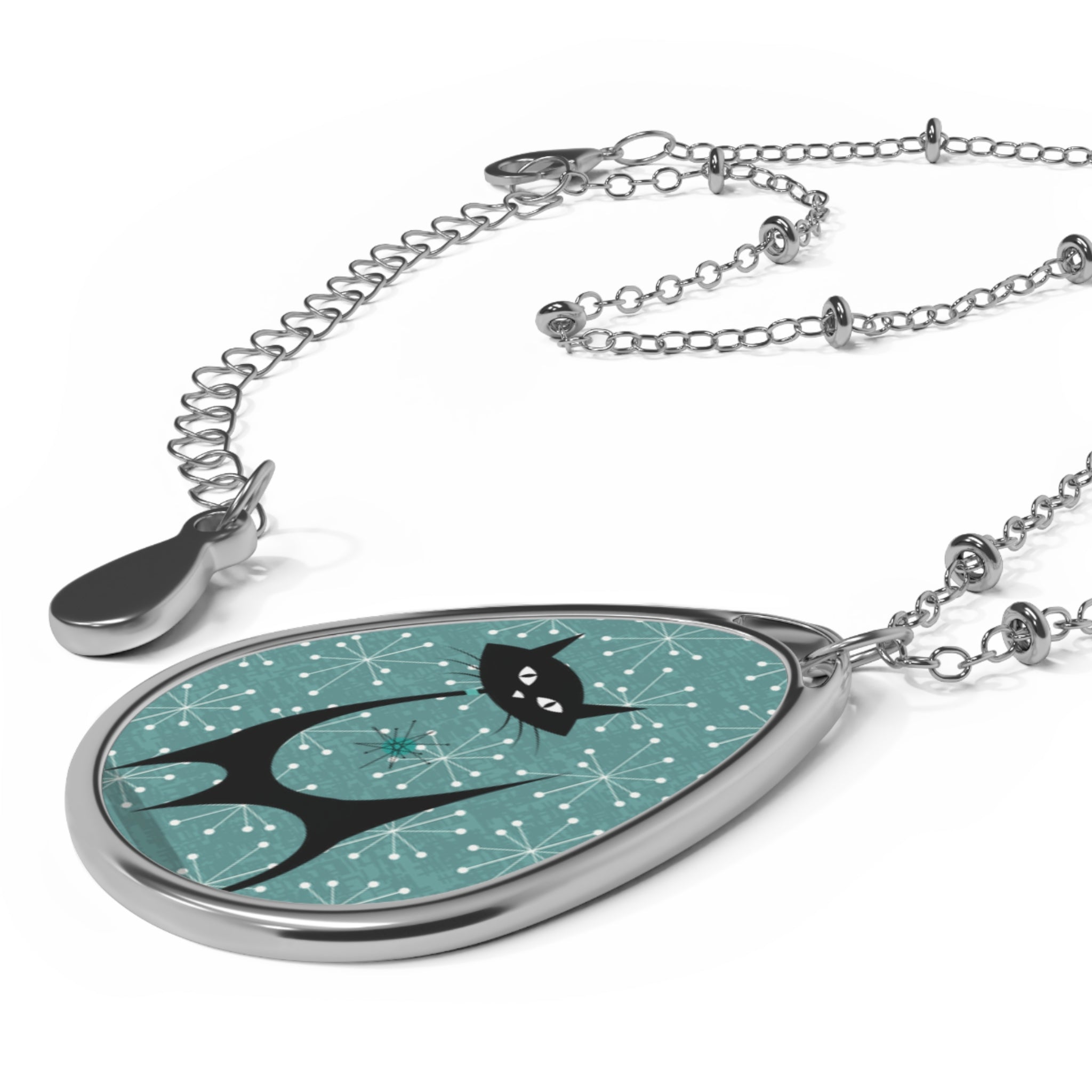 Kate McEnroe New York Atomic Cat Mid Century Modern Starburst Necklace, Retro 50s Teardrop Pendant, Vintage - Inspired JewelryNecklaces92647280775693240703