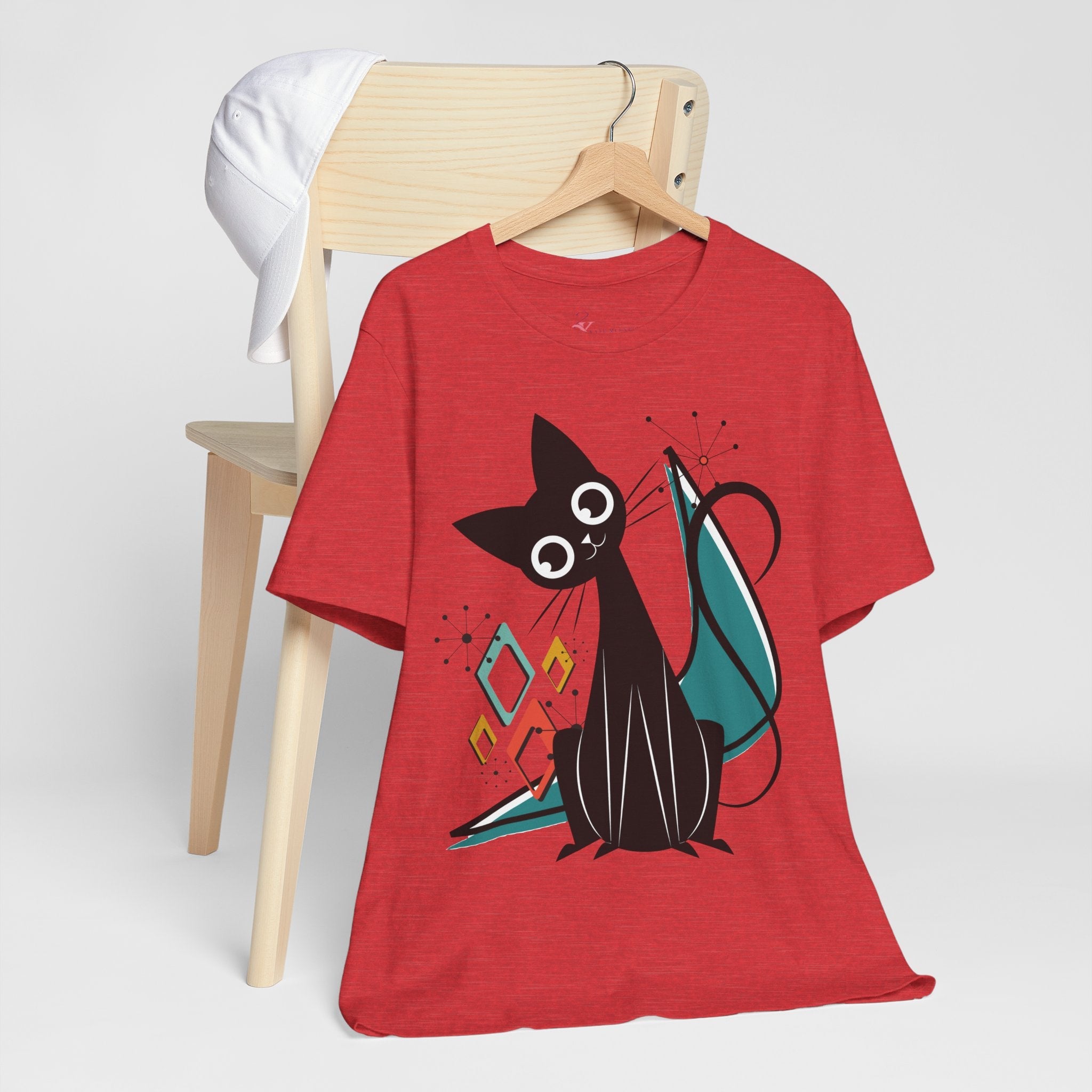 Kate McEnroe New York Atomic Cat Mid Century Modern T-Shirt, Retro MCM Cat Lover TeeT-Shirts22317927656216472326