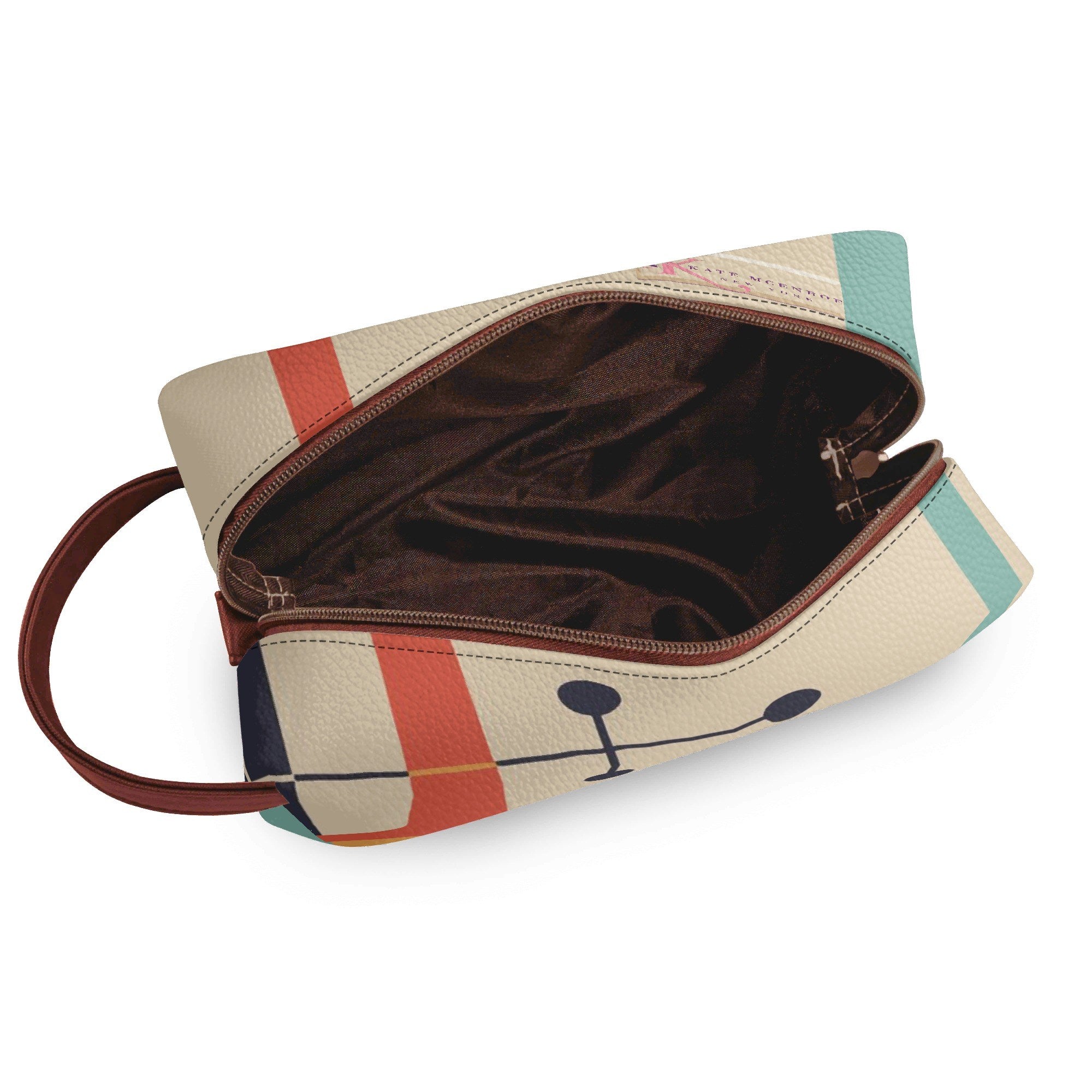 Kate McEnroe New York Atomic Cat Mid Century Modern Toiletry Bag, Retro Kitsch Travel Cosmetic CaseCosmetic & Toiletry BagsWLX8X6ZW - 1