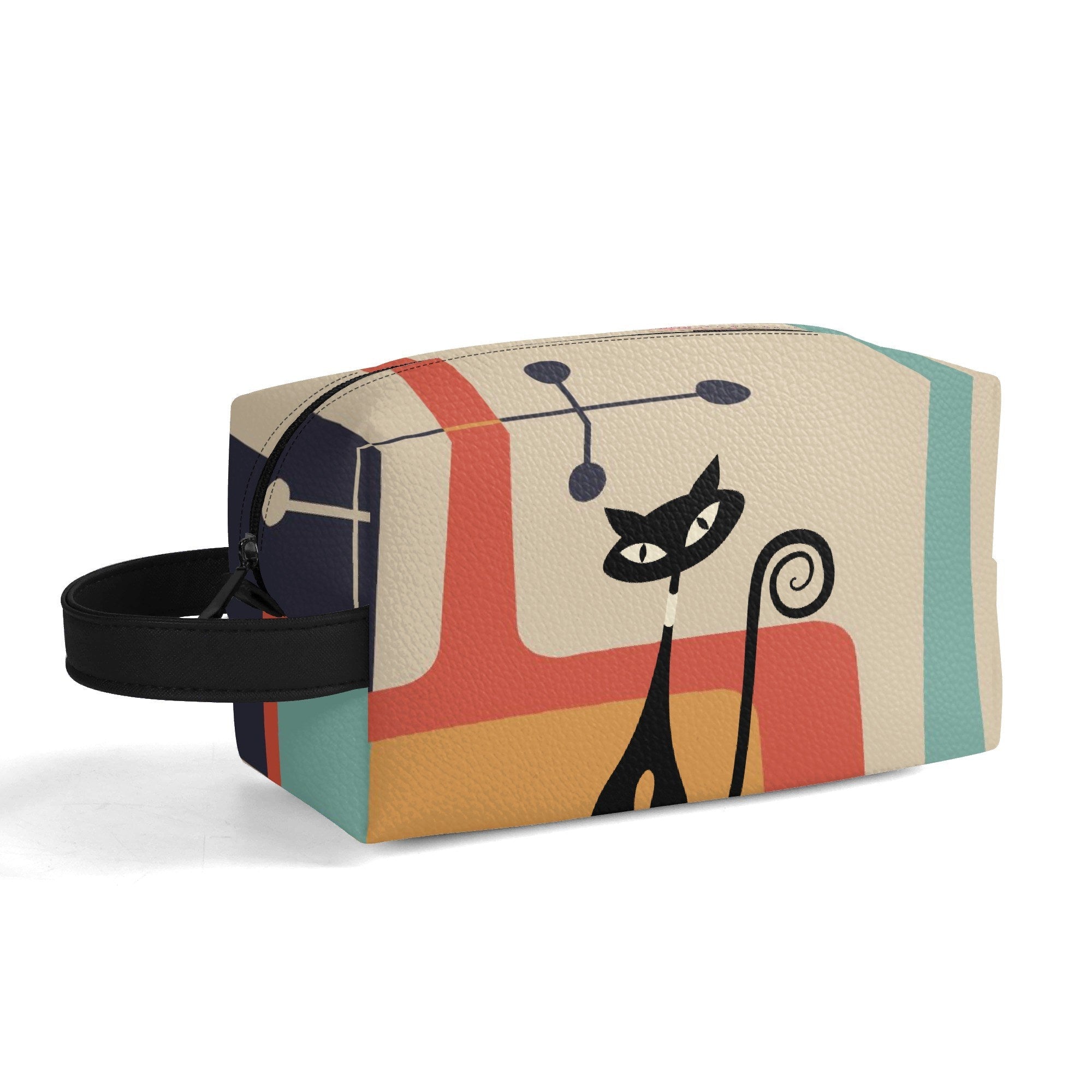 Kate McEnroe New York Atomic Cat Mid Century Modern Toiletry Bag, Retro Kitsch Travel Cosmetic CaseCosmetic & Toiletry BagsWLX8X6ZW - 2