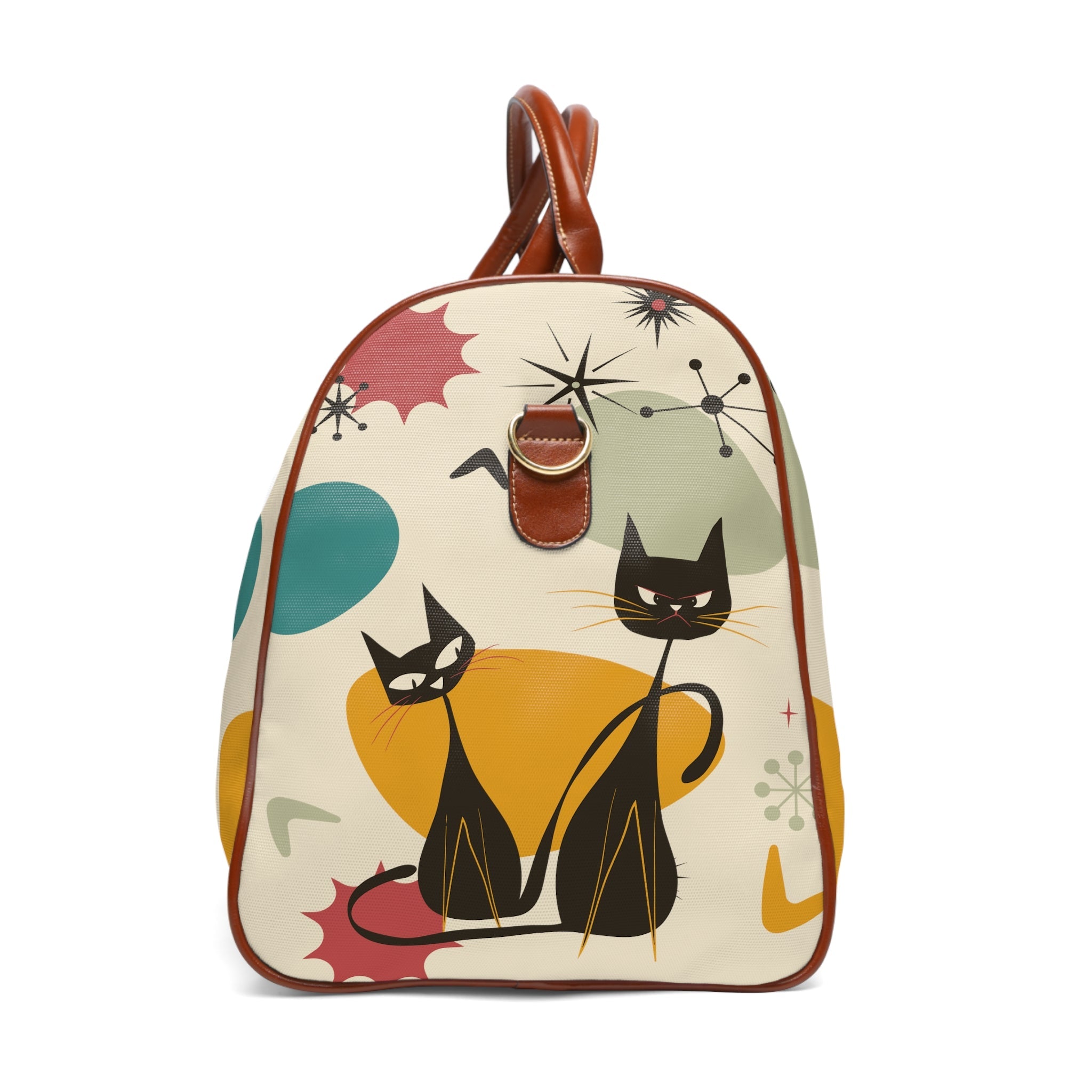 Kate McEnroe New York Atomic Cat Mid Century Modern Travel Bag, Retro Boomerang Starburst Weekender Carry on BagDuffel Bags28669903003883119640