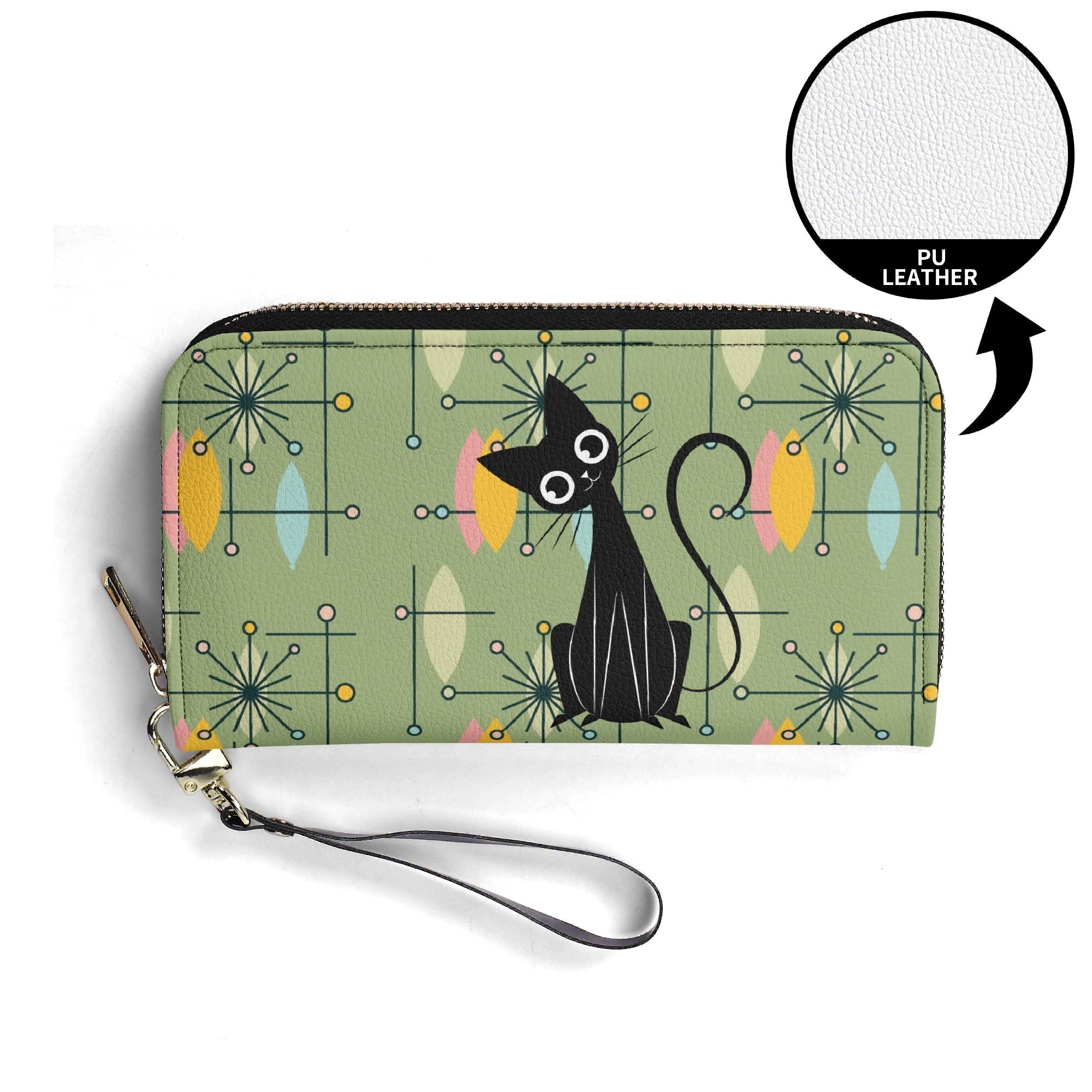 Kate McEnroe New York Atomic Cat Mid Century Modern Wallet, Retro MCM Cat Lover GiftWalletsW0ZR7G5W-1