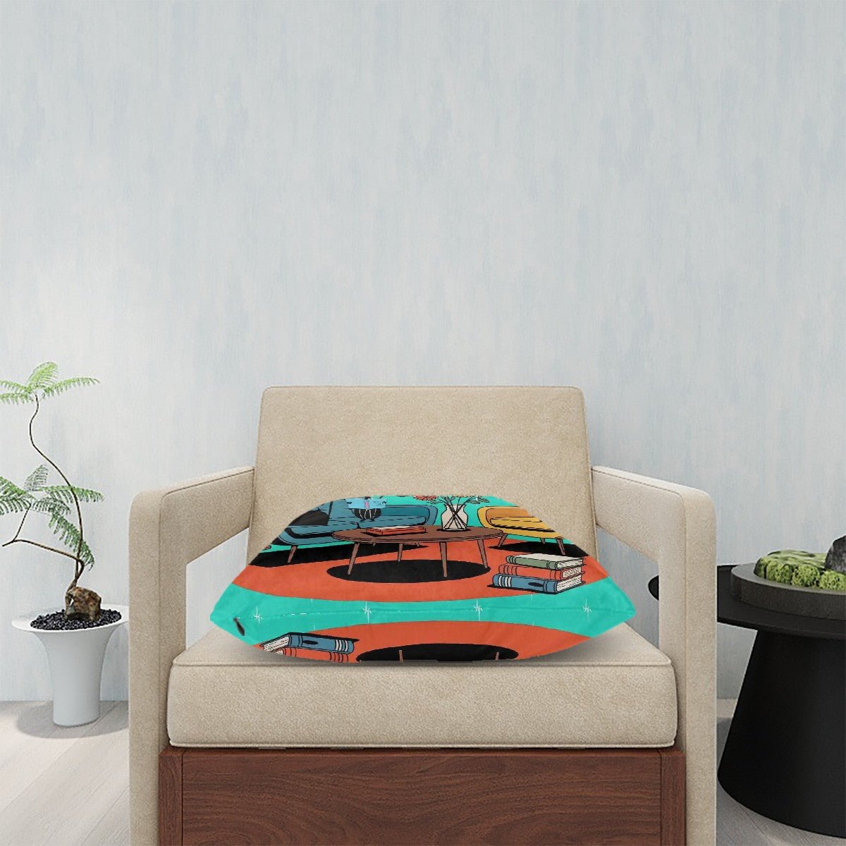 Kate McEnroe New York Atomic Cat Mid Century Throw Pillow Cover, Retro Mod Reading Lounge Cushion, 50s Kitsch Living Room DecorThrow Pillow Covers0r4qUawmiL