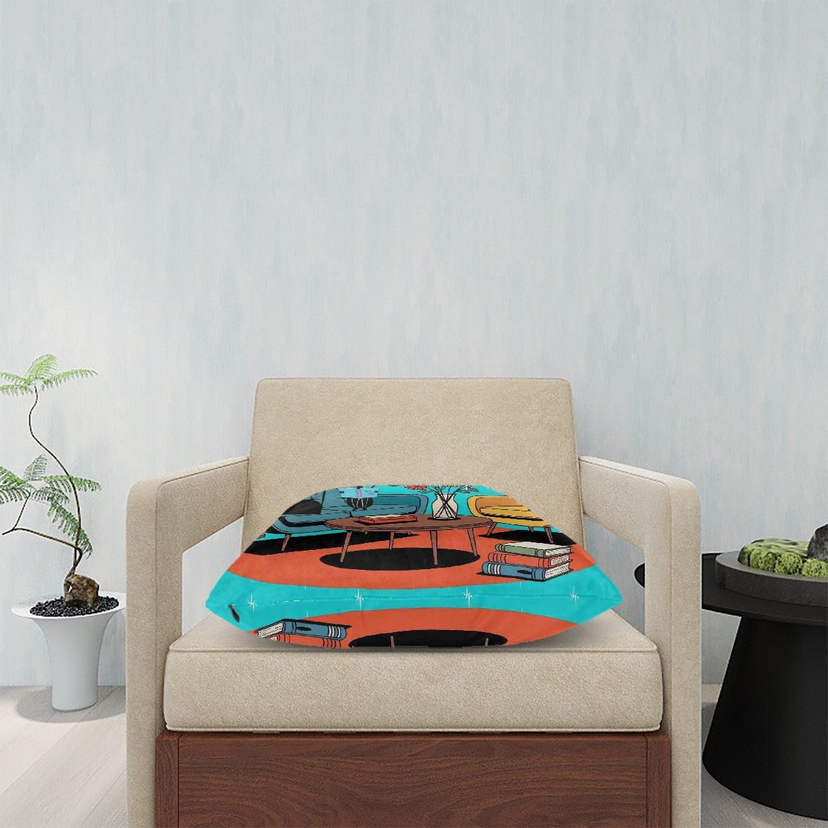 Kate McEnroe New York Atomic Cat Mid Mod Den Pillow Covers, Retro 50s Lounge Set of 2Throw Pillow CoversUjRFSzzwCt