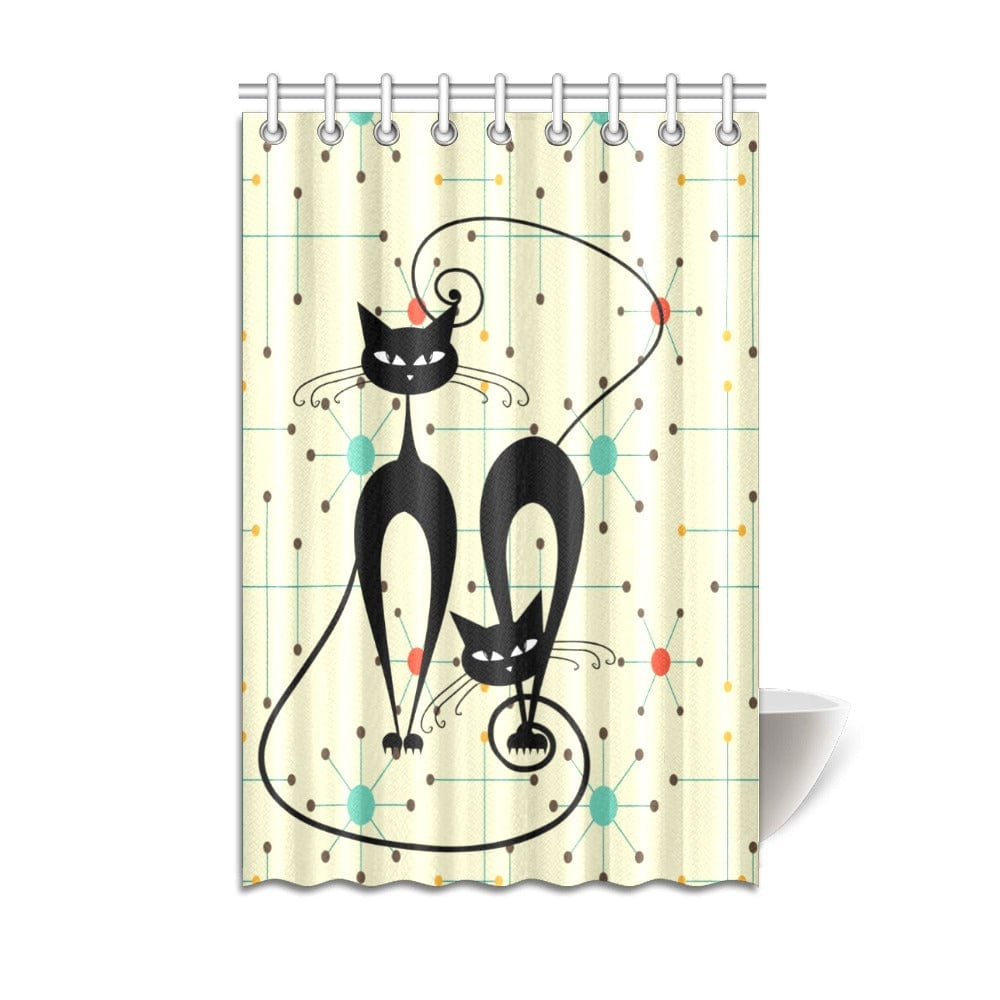 Kate McEnroe New York Atomic Cat Mid Mod Retro Starburst Shower CurtainsShower CurtainsD2879675