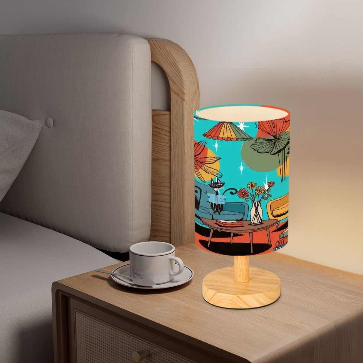 Kate McEnroe New York Atomic Cat Mod Lounge Table Lamp, Mid Century Modern Desk LightDesk LampsUI2IUkjvq2