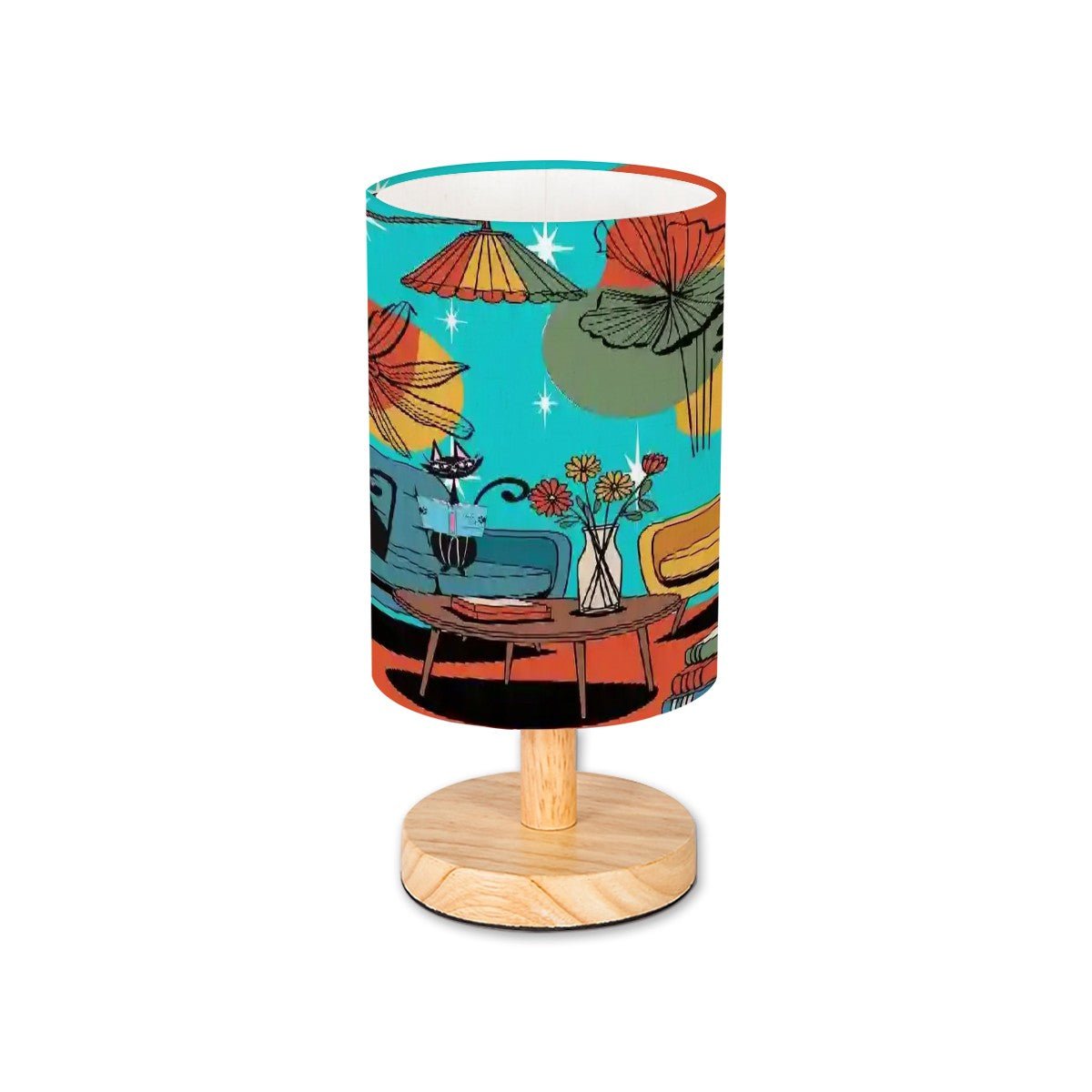 Kate McEnroe New York Atomic Cat Mod Lounge Table Lamp, Mid Century Modern Desk LightDesk LampsUI2IUkjvq2
