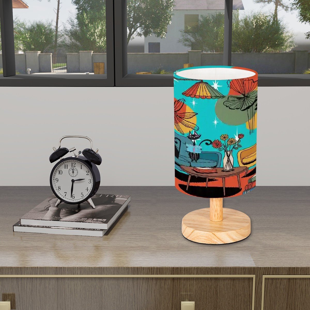 Kate McEnroe New York Atomic Cat Mod Lounge Table Lamp, Mid Century Modern Desk LightDesk LampsUI2IUkjvq2