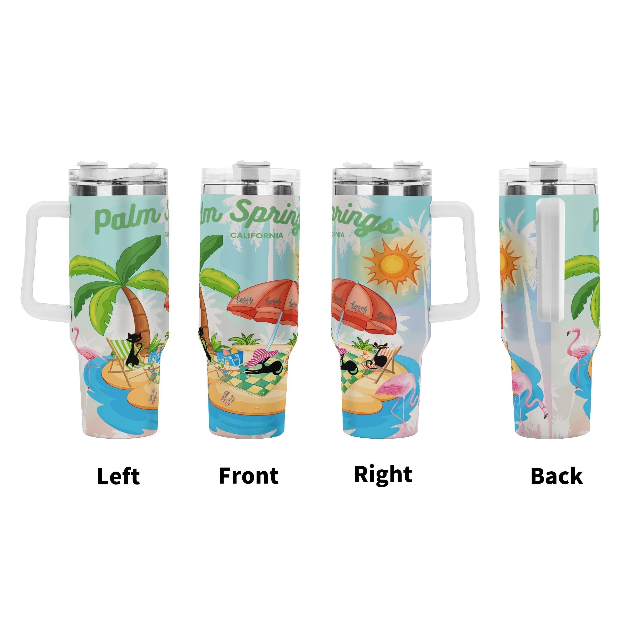 Kate McEnroe New York Atomic Cat Palm Springs Tumbler, Retro Mid Century Modern DrinkwareTumblersN4MX47ZW - 1