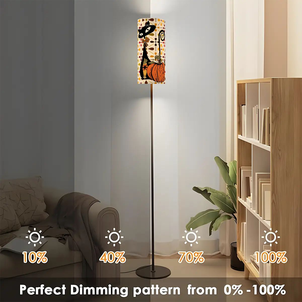 Kate McEnroe New York Atomic Cat Pumpkin Floor Lamp, Mid Century Modern Retro Fall LightingSlim Floor LampsrqX5PkTSzE