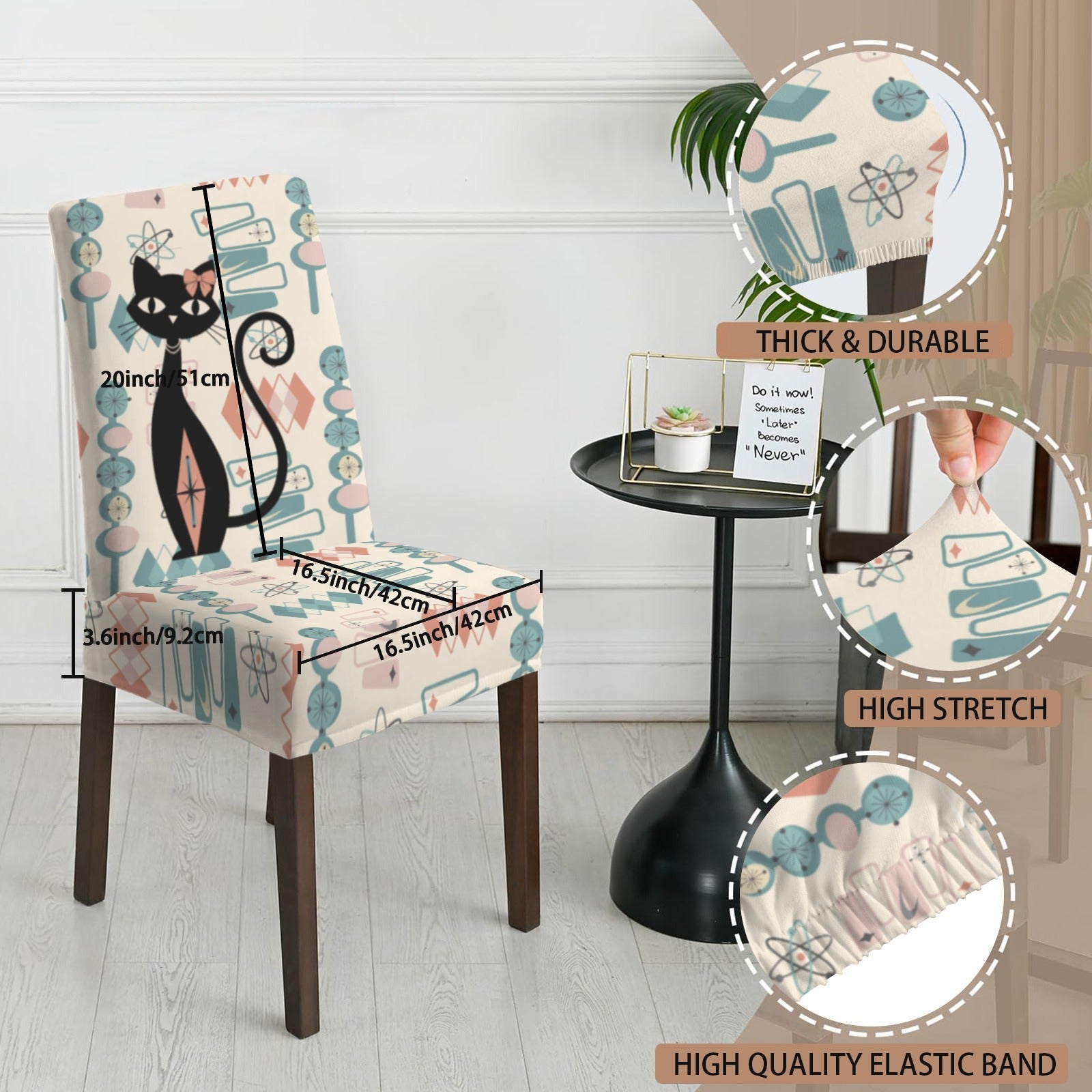 Kate McEnroe New York Atomic Cat Retro 1950s Geometric Dining Chair SlipcoversChair SlipcoversD3232953