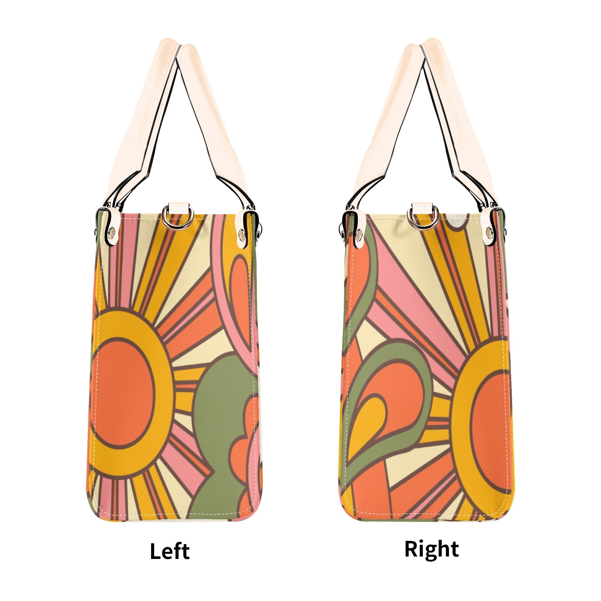 Kate McEnroe New York Atomic Cat Retro 70s Groovy Hippie Satchel, Mid Century Modern Handbag, Vintage Sunburst MCM PurseHandbagsNM66D9EW - 1