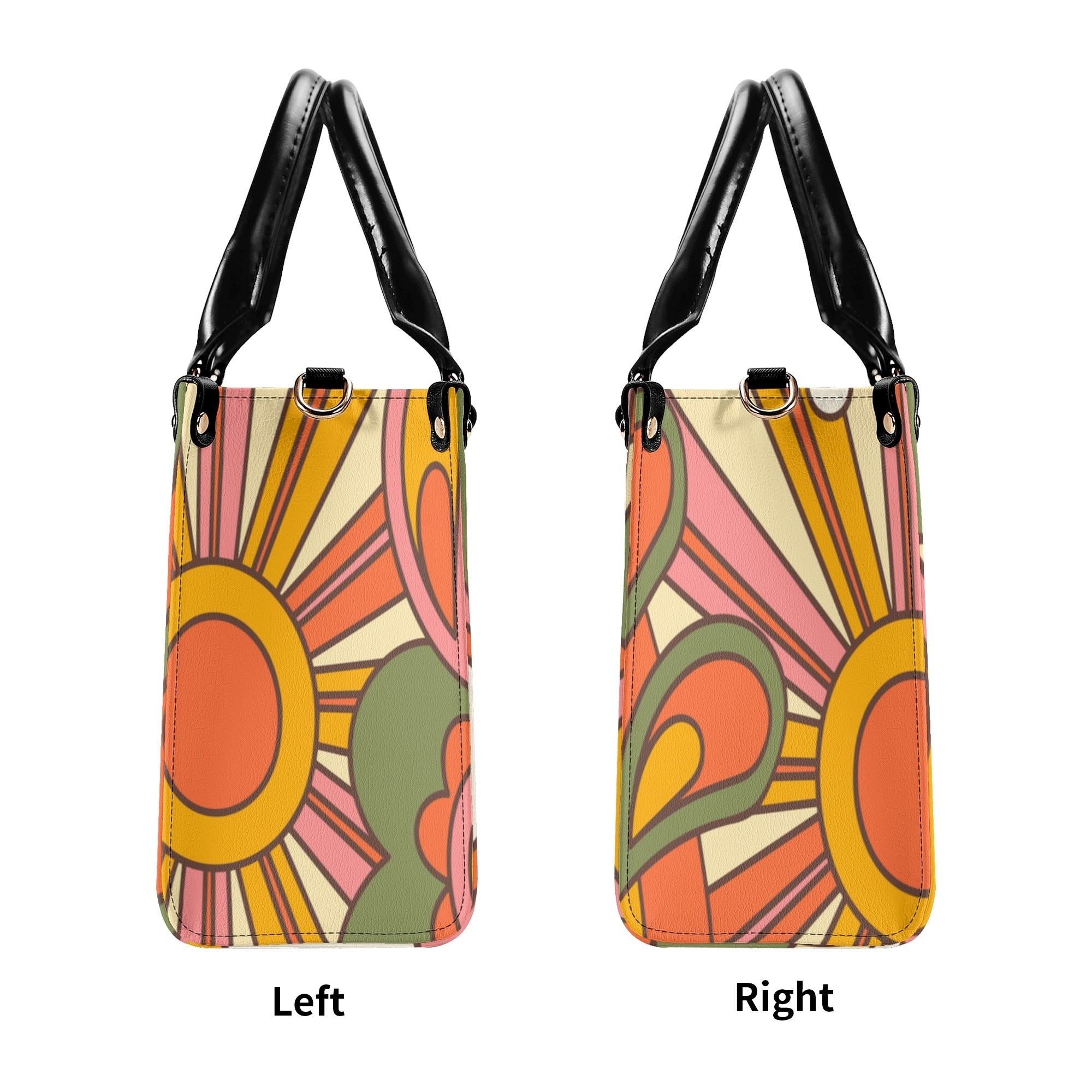 Kate McEnroe New York Atomic Cat Retro 70s Groovy Hippie Satchel, Mid Century Modern Handbag, Vintage Sunburst MCM PurseHandbagsNM66D9EW - 1