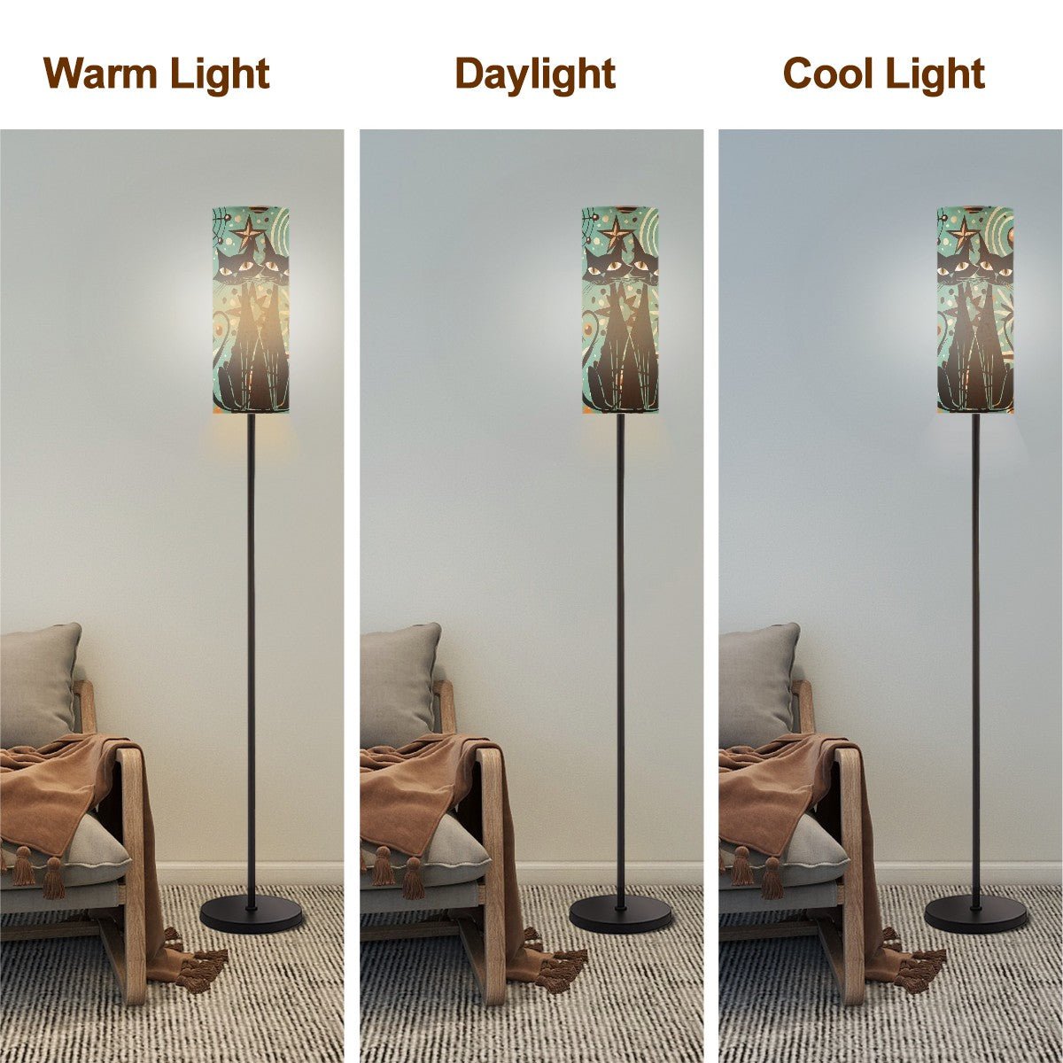 Kate McEnroe New York Atomic Cat Retro Arc Floor Lamp, Mid Century Modern Starburst Statement Light, Funky MCM Office, Bedroom, Livingroom Accent LampFloor LampsKdthfIZnAd