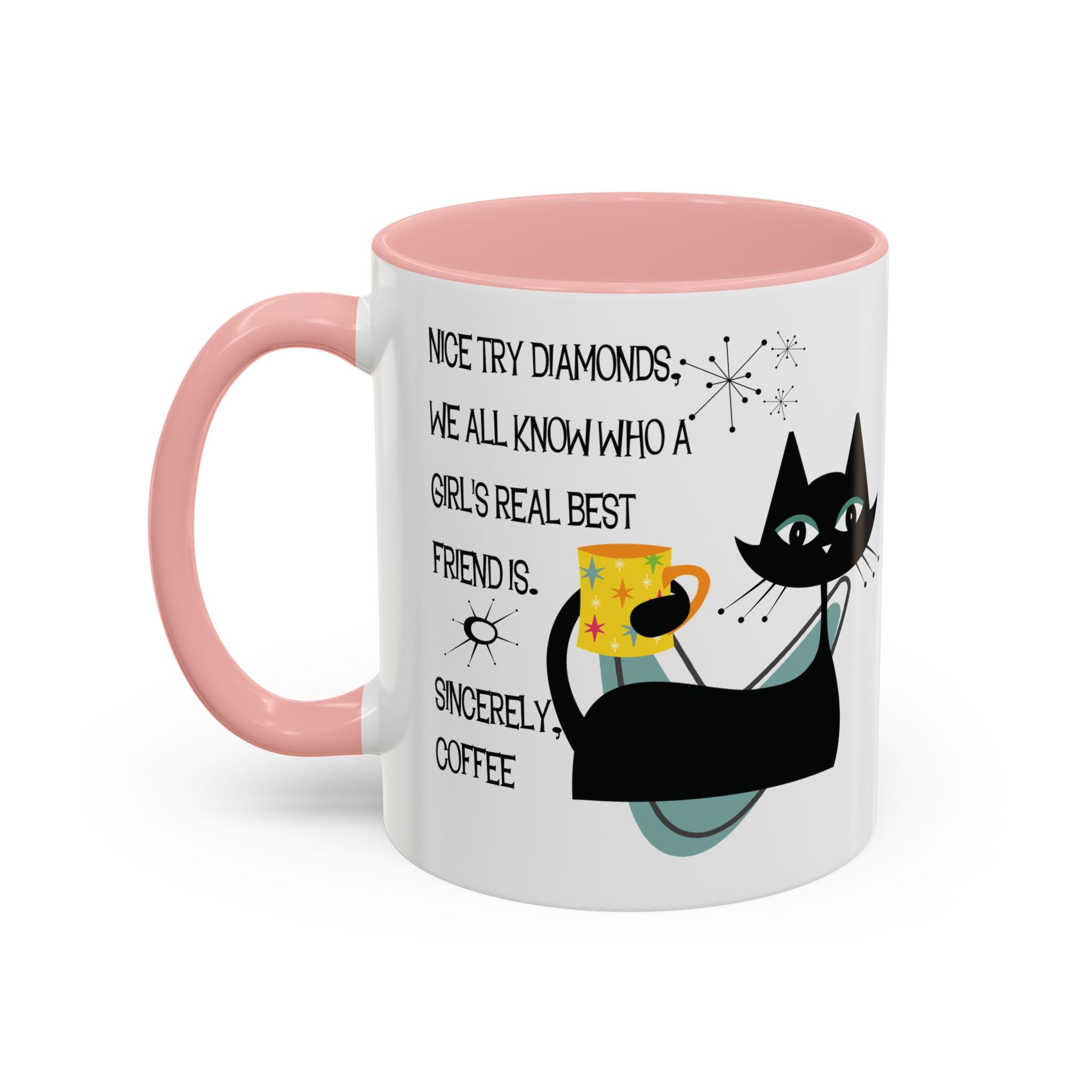 Kate McEnroe New York Atomic Cat Retro Coffee Mug, Mid Century Modern Boomerang Starburst, Sassy Girl’s Best Friend, MCM Drinkware, Kitschy Funny Coffee Lover GiftsMugs17968325699697427470