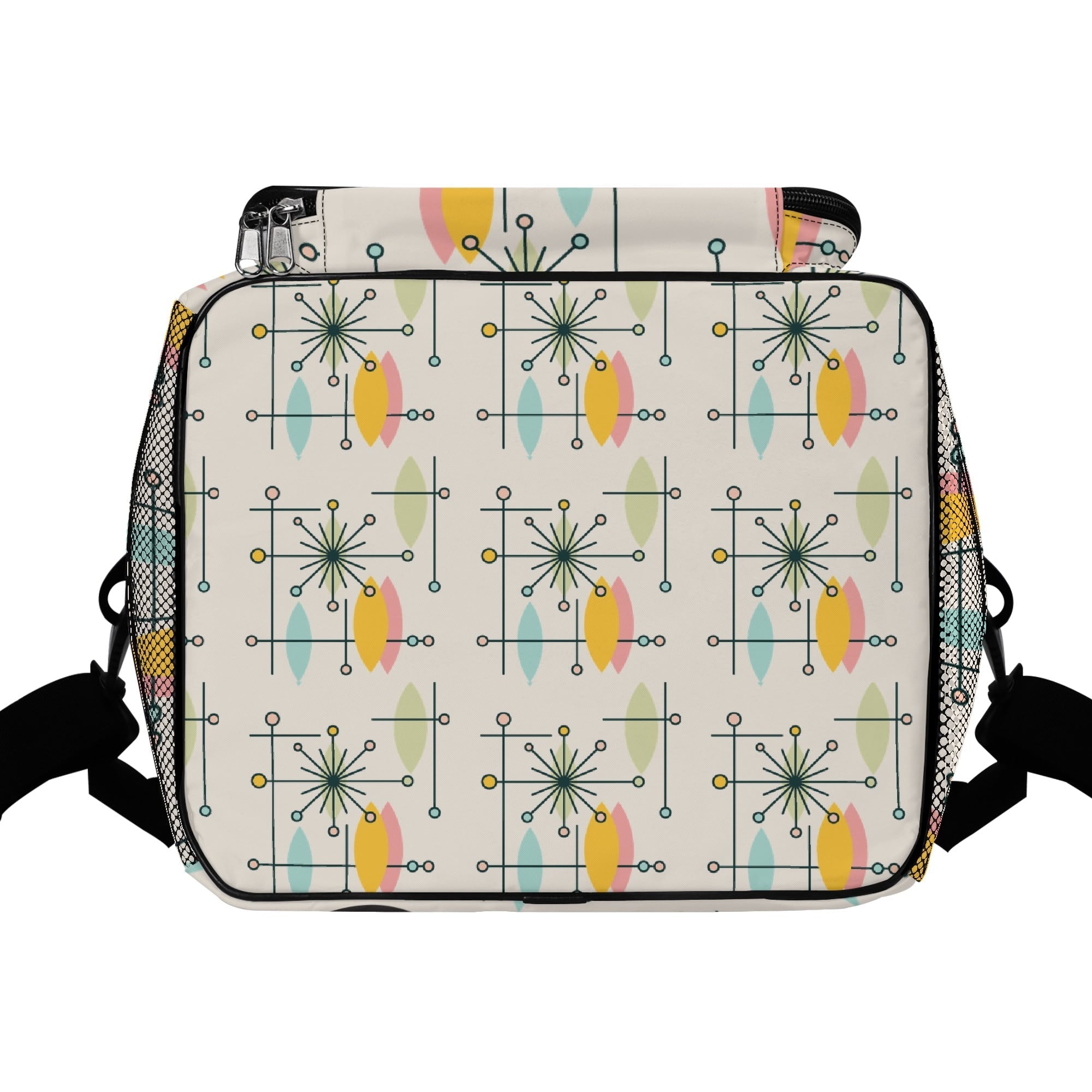 Kate McEnroe New York Atomic Cat Retro Cooler Bag, Mid Century Modern Insulated Lunch Tote, 50s Starburst Boomerang Picnic BagLunch BagsNO5GD10W - 1