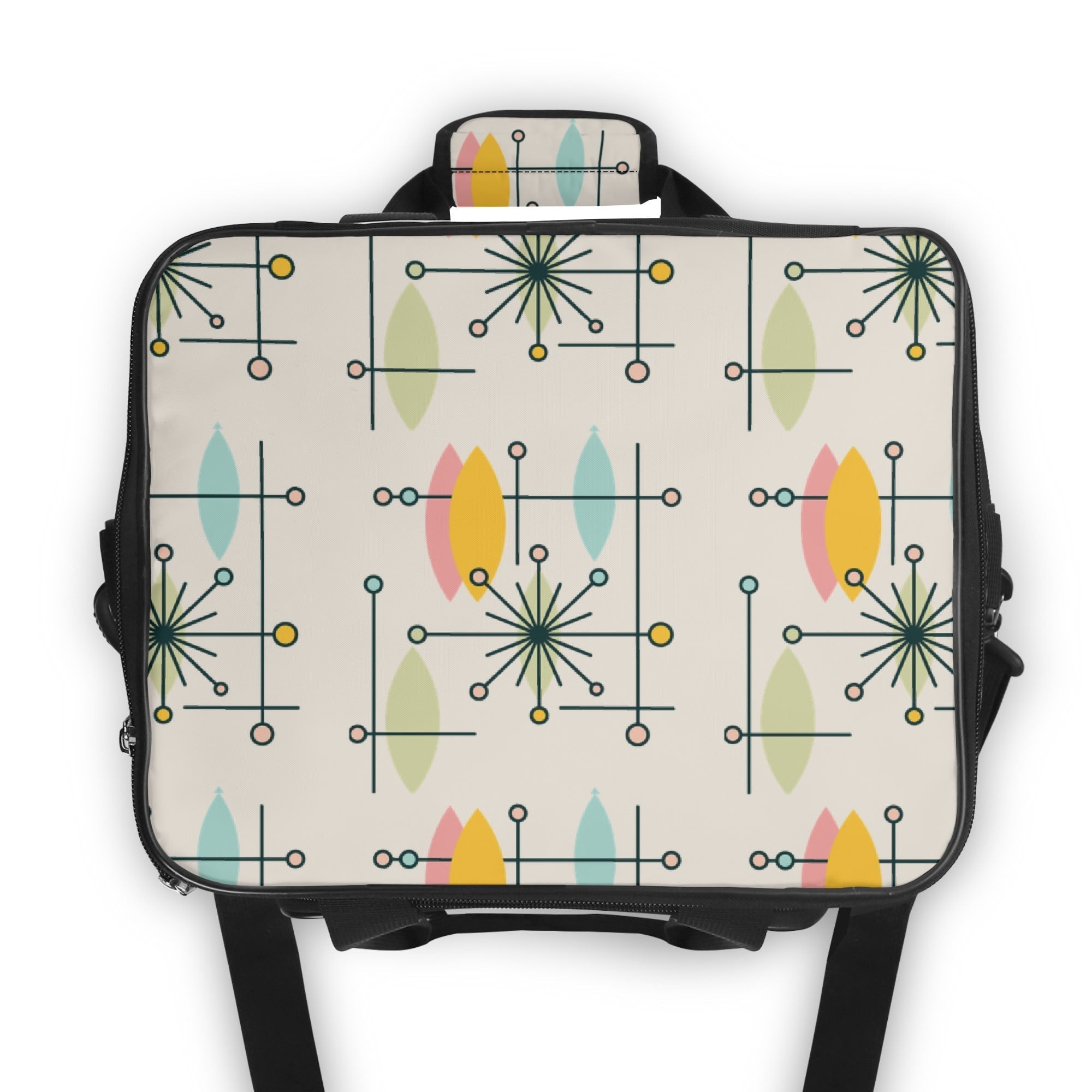 Kate McEnroe New York Atomic Cat Retro Cooler Bag, Mid Century Modern Insulated Lunch Tote, 50s Starburst Boomerang Picnic BagLunch BagsNO5GD10W - 1