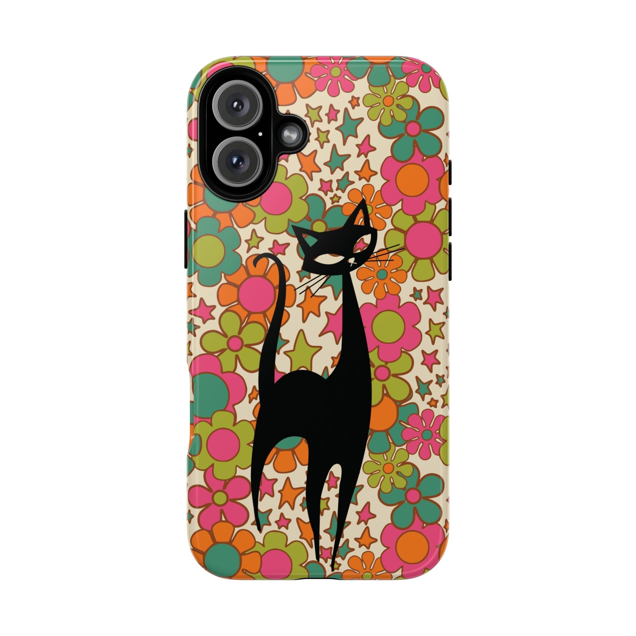 Kate McEnroe New York Atomic Cat Retro iPhone Case, Groovy 60s Flower Power Mid Century Modern Phone Cover, Kitsch Hippie Protective CasePhone Cases92822398082640167916