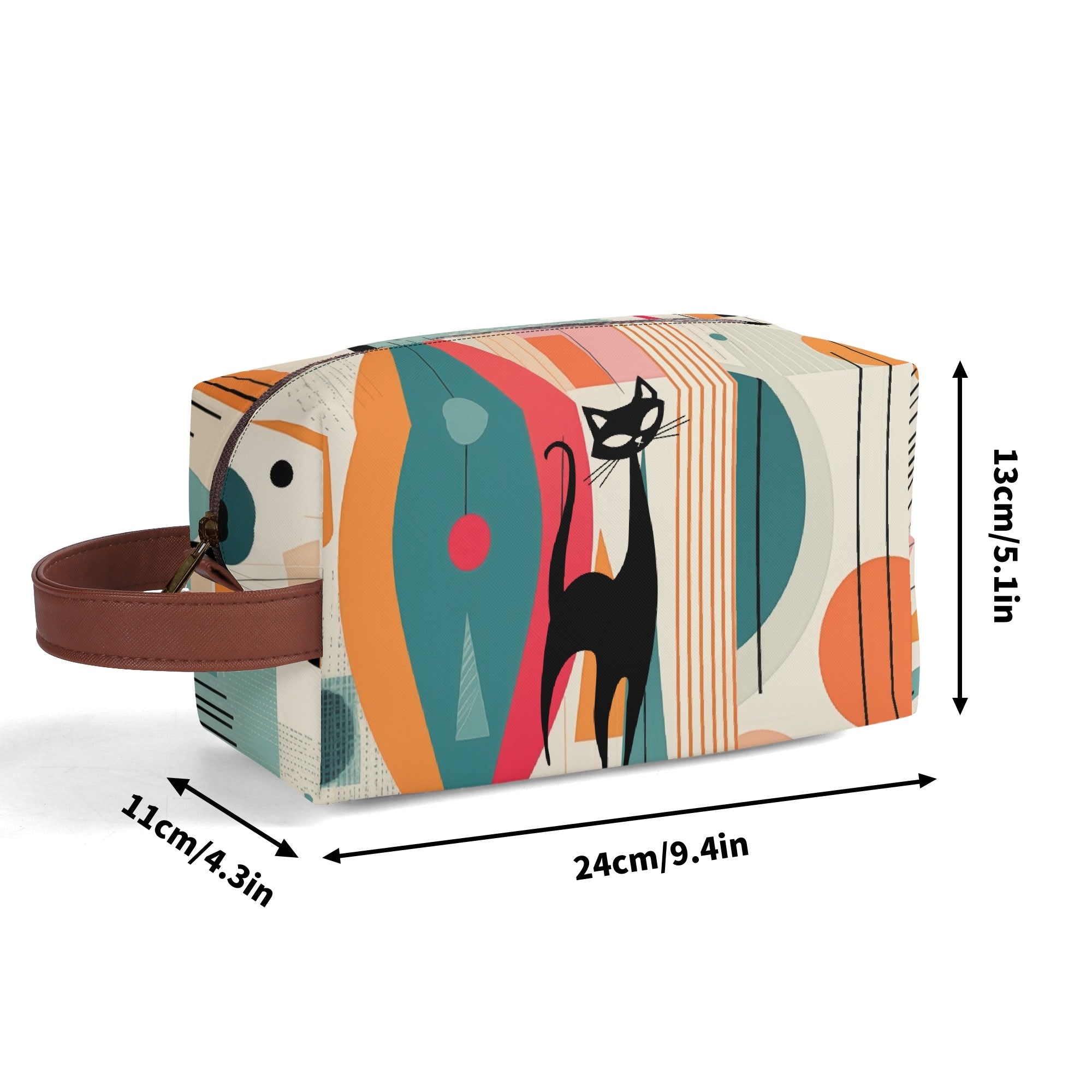 Kate McEnroe New York Atomic Cat Retro Mod Travel Dopp Kit, Mid Century Modern Geometric Toiletry Bag, 50s Space Age OrganizerCosmetic & Toiletry BagsW0ZGL52W - 1