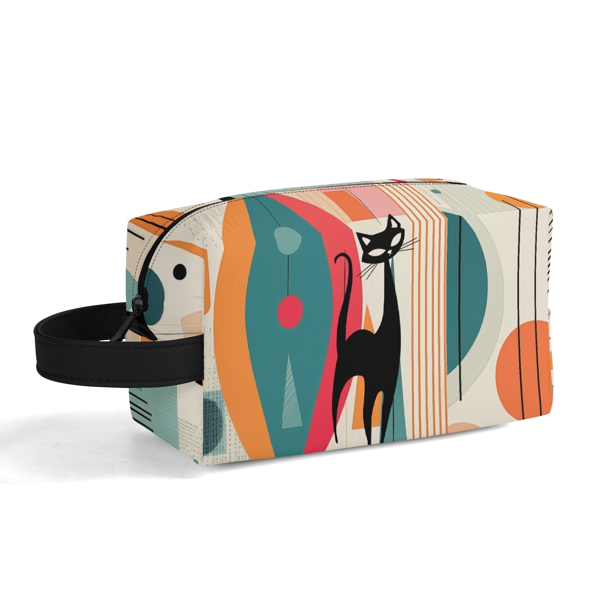 Kate McEnroe New York Atomic Cat Retro Mod Travel Dopp Kit, Mid Century Modern Geometric Toiletry Bag, 50s Space Age OrganizerCosmetic & Toiletry BagsW0ZGL52W - 2