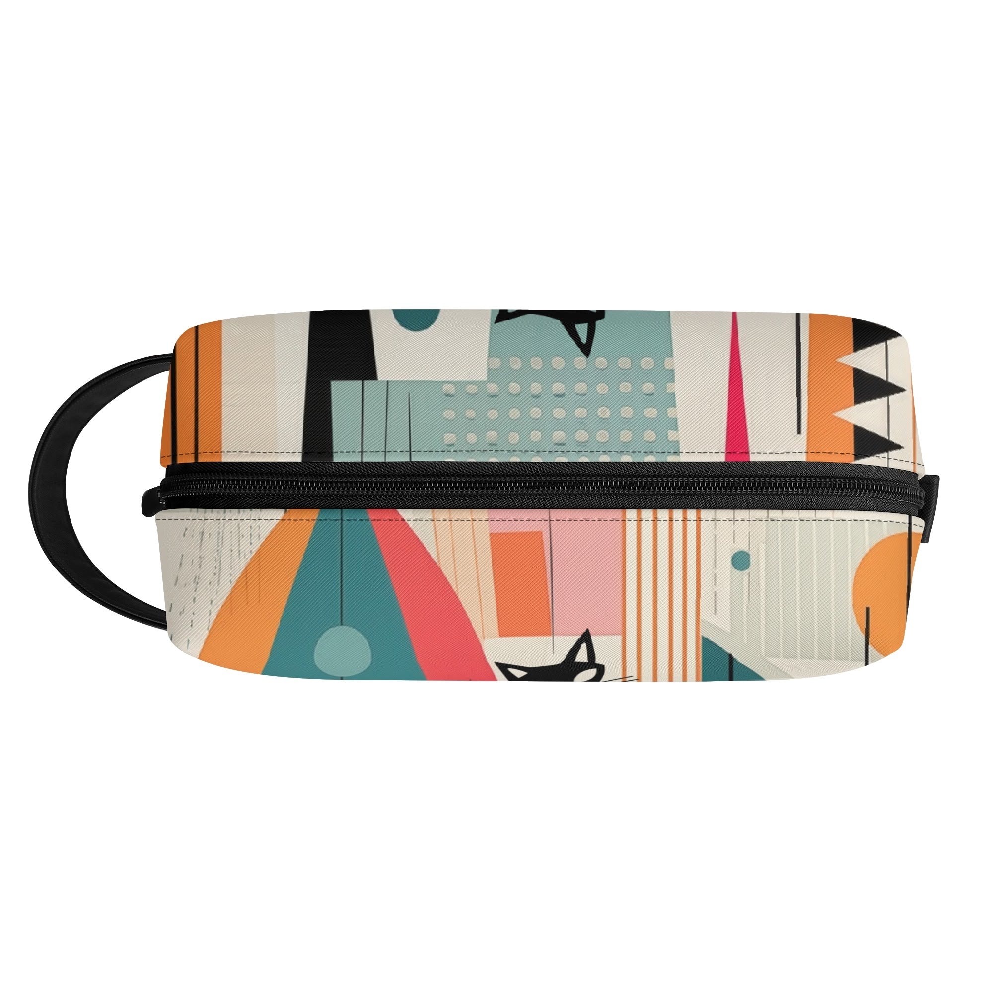 Kate McEnroe New York Atomic Cat Retro Mod Travel Dopp Kit, Mid Century Modern Geometric Toiletry Bag, 50s Space Age OrganizerCosmetic & Toiletry BagsW0ZGL52W - 2