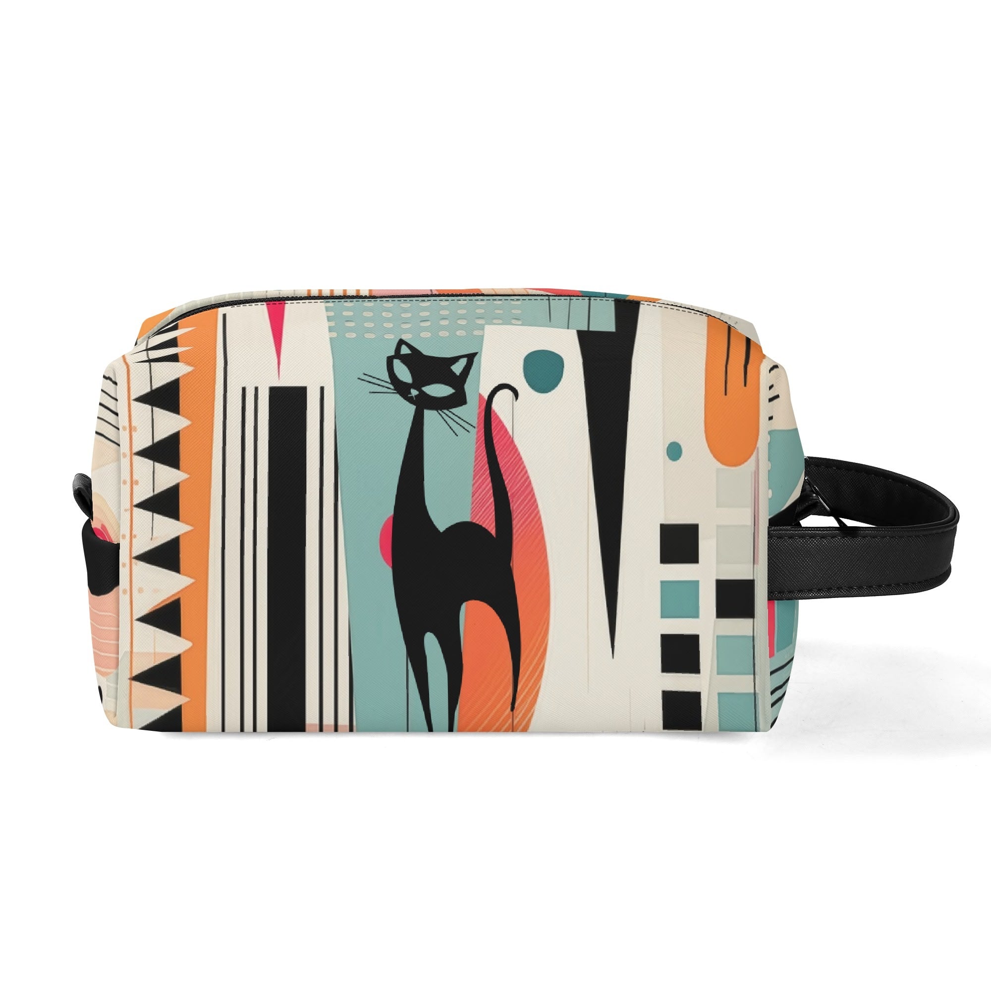 Kate McEnroe New York Atomic Cat Retro Mod Travel Dopp Kit, Mid Century Modern Geometric Toiletry Bag, 50s Space Age OrganizerCosmetic & Toiletry BagsW0ZGL52W - 2