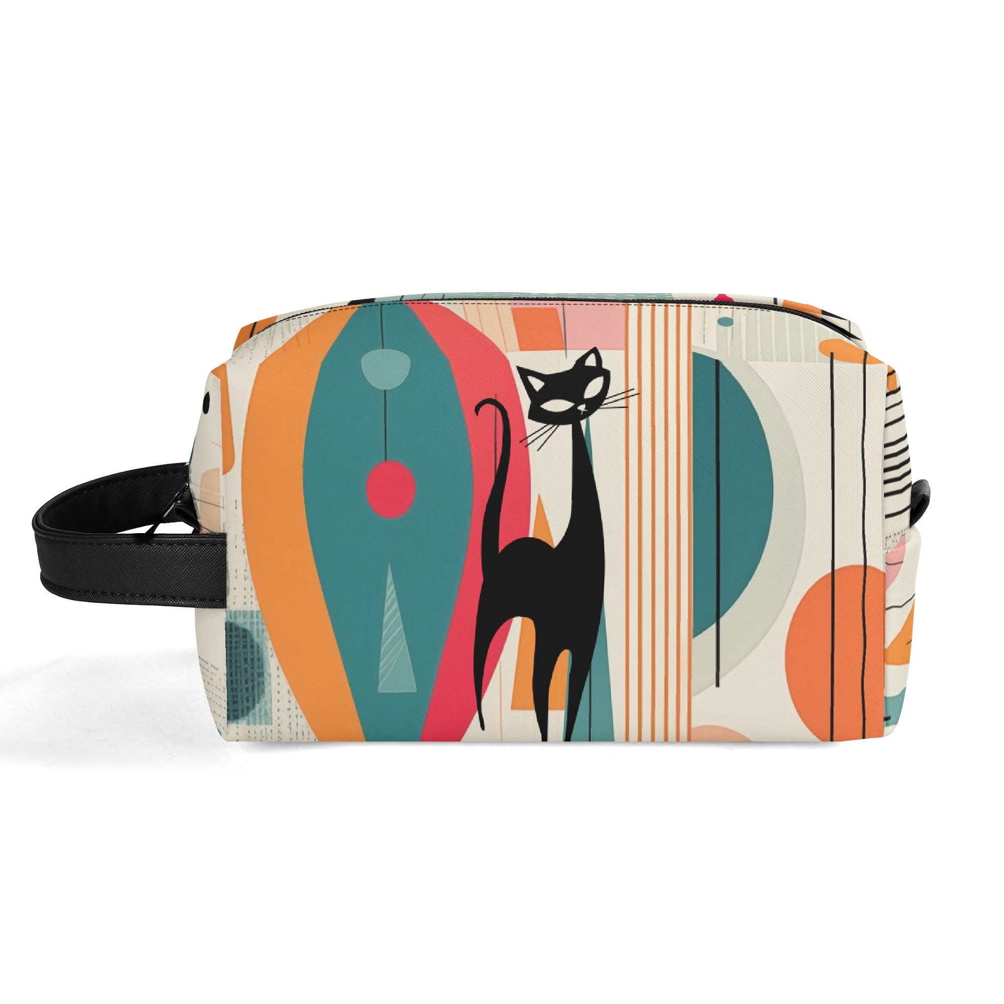 Kate McEnroe New York Atomic Cat Retro Mod Travel Dopp Kit, Mid Century Modern Geometric Toiletry Bag, 50s Space Age OrganizerCosmetic & Toiletry BagsW0ZGL52W - 2