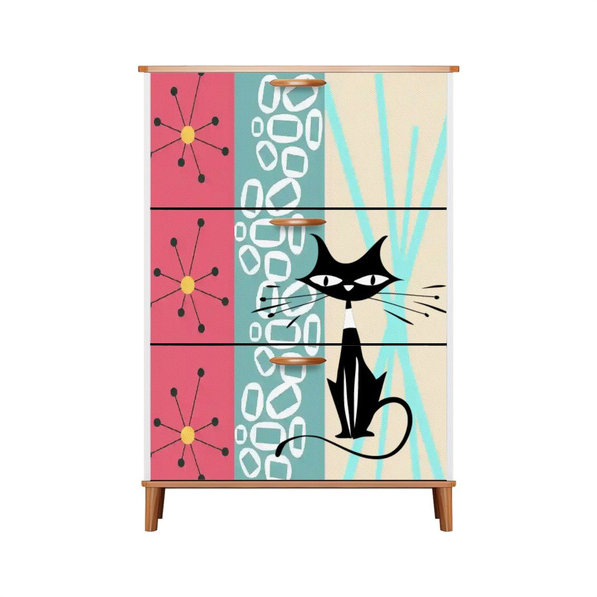 Kate McEnroe New York Atomic Cat Retro Starburst Shoe Organizer, Mid Century Modern Entryway UnitShoe StorageQ1rWiAoMHO