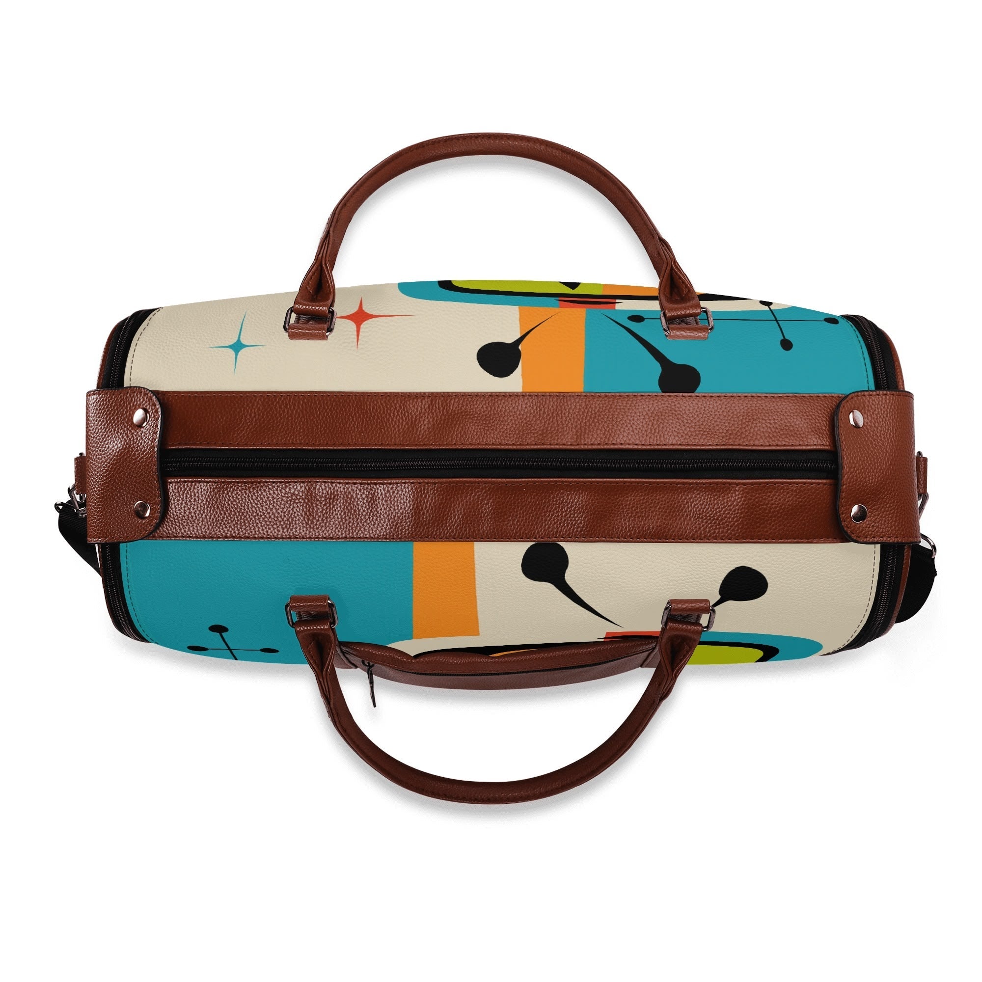 Kate McEnroe New York Atomic Cat Retro TV Foldable Duffel Bag, Mid Century Modern Space Age Mod Travel WeekenderDuffel BagsY57Q7QPW - 1
