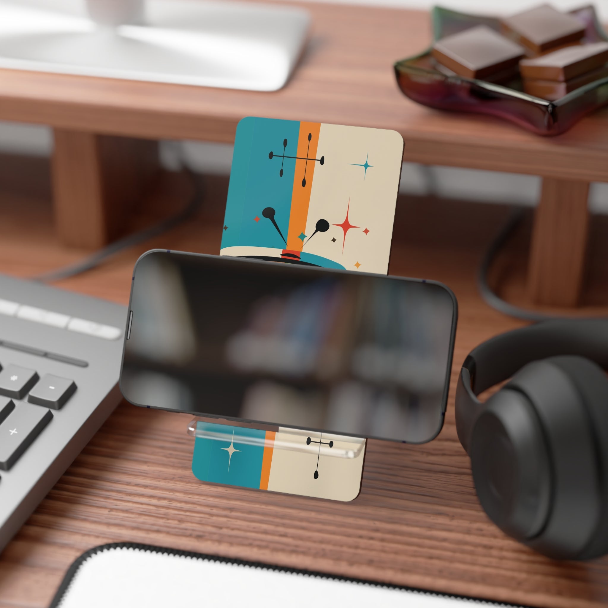 Kate McEnroe New York Atomic Cat Retro TV Mid Century Modern Mobile Display Stand for SmartphonesMobile Phone Stands17853393749369099632