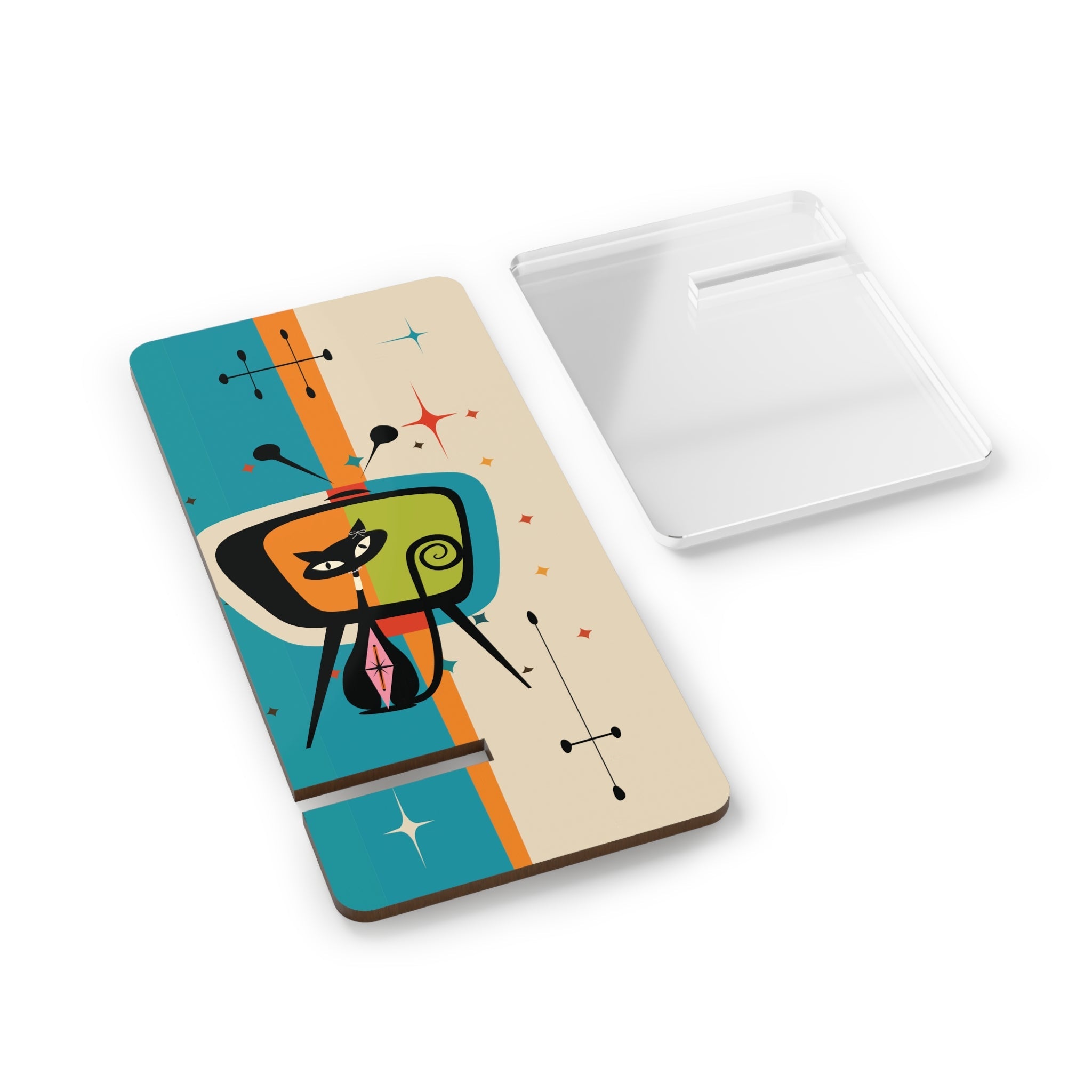 Kate McEnroe New York Atomic Cat Retro TV Mid Century Modern Mobile Display Stand for SmartphonesMobile Phone Stands17853393749369099632