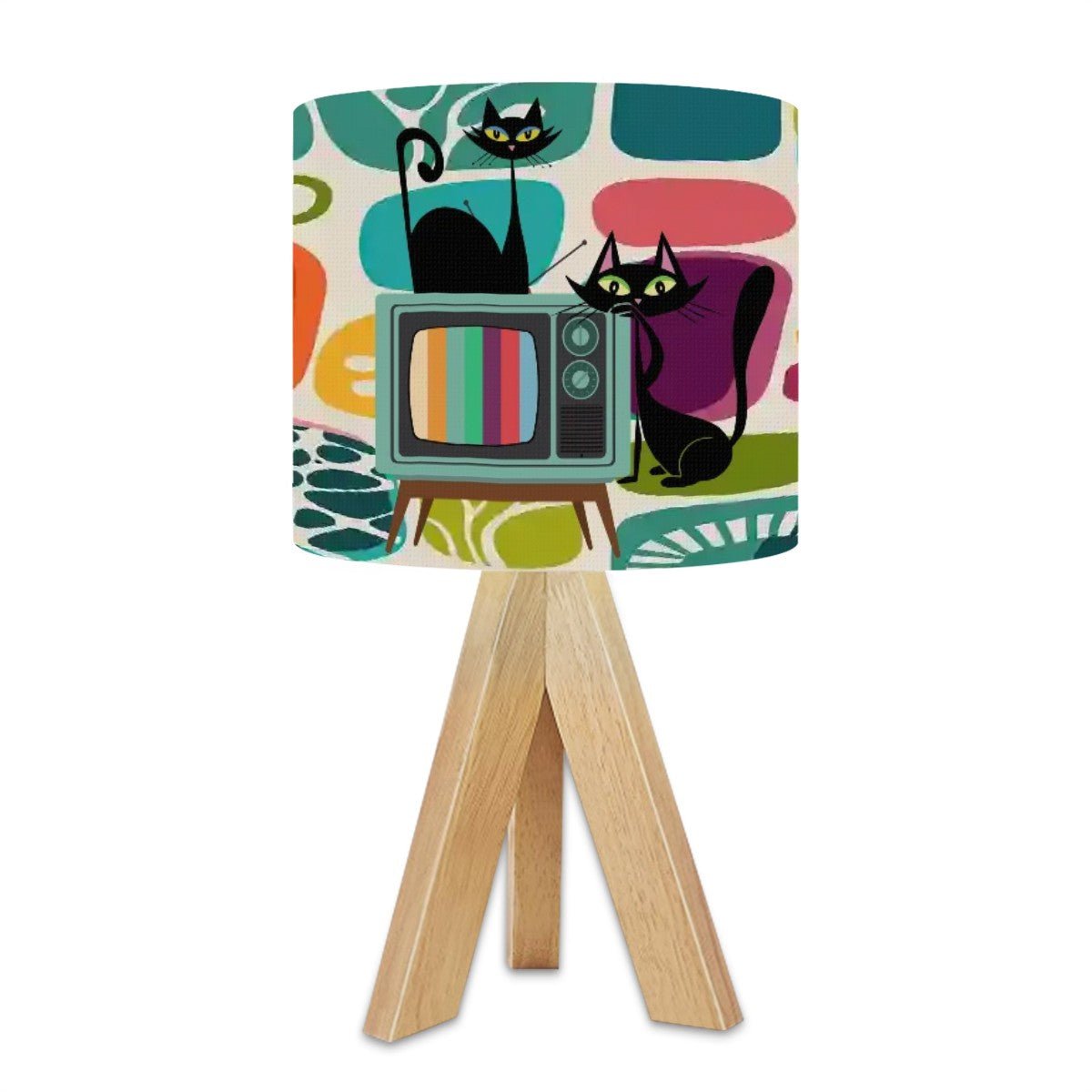 Kate McEnroe New York Atomic Cat Retro TV Table Lamp, Mid Century Modern Amoeba Accent Light, Vintage MCM Abstract Tripod LampTable LampsNXCRTtpPoh