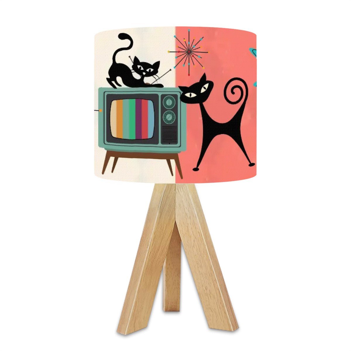 Kate McEnroe New York Atomic Cat Retro TV Table Lamp, Mid Century Modern Amoeba Accent Light, Vintage MCM Abstract Tripod LampTable LampsxG0M7A5NEI